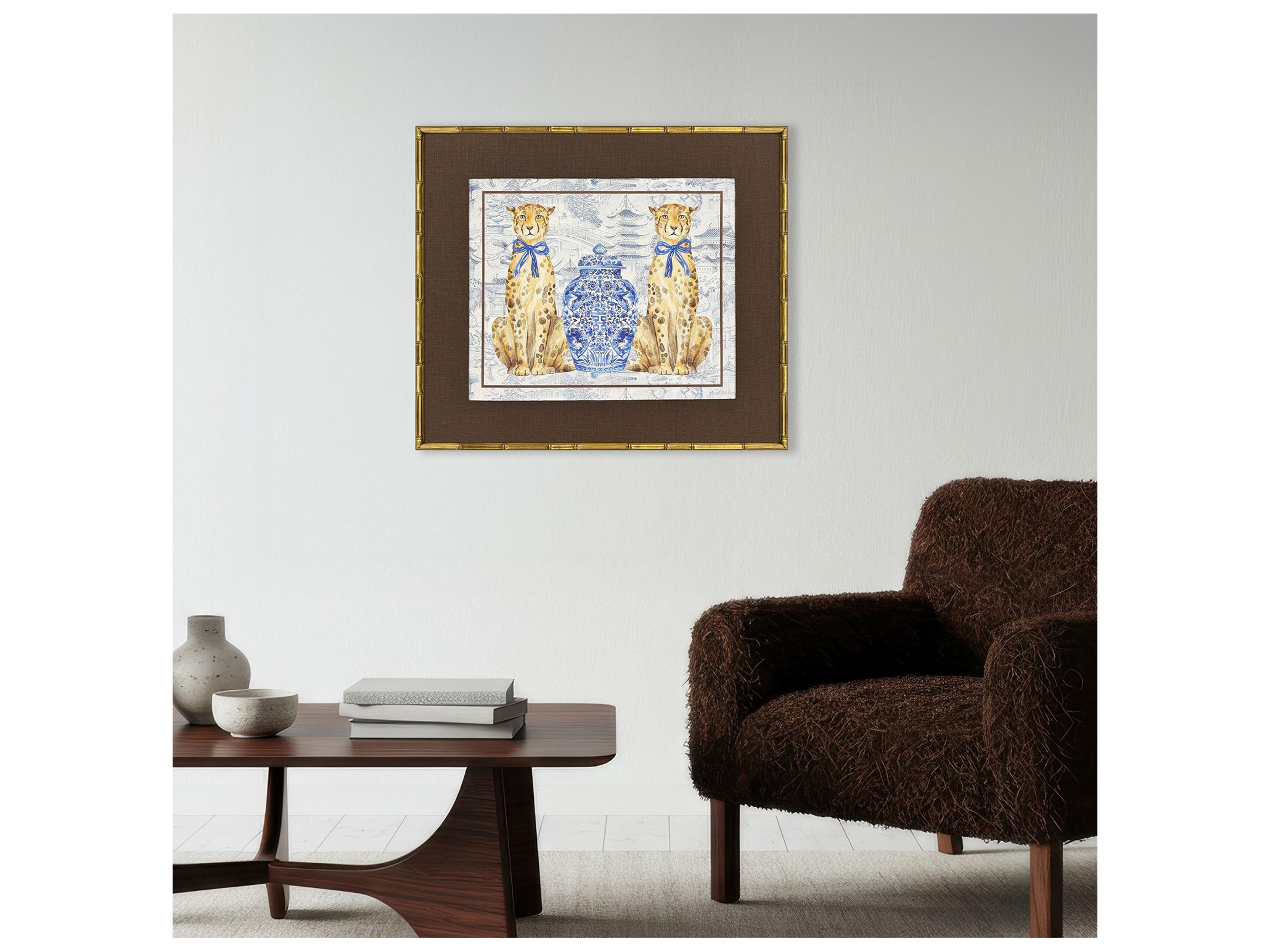 Paragon Oriental Leopards Framed Art