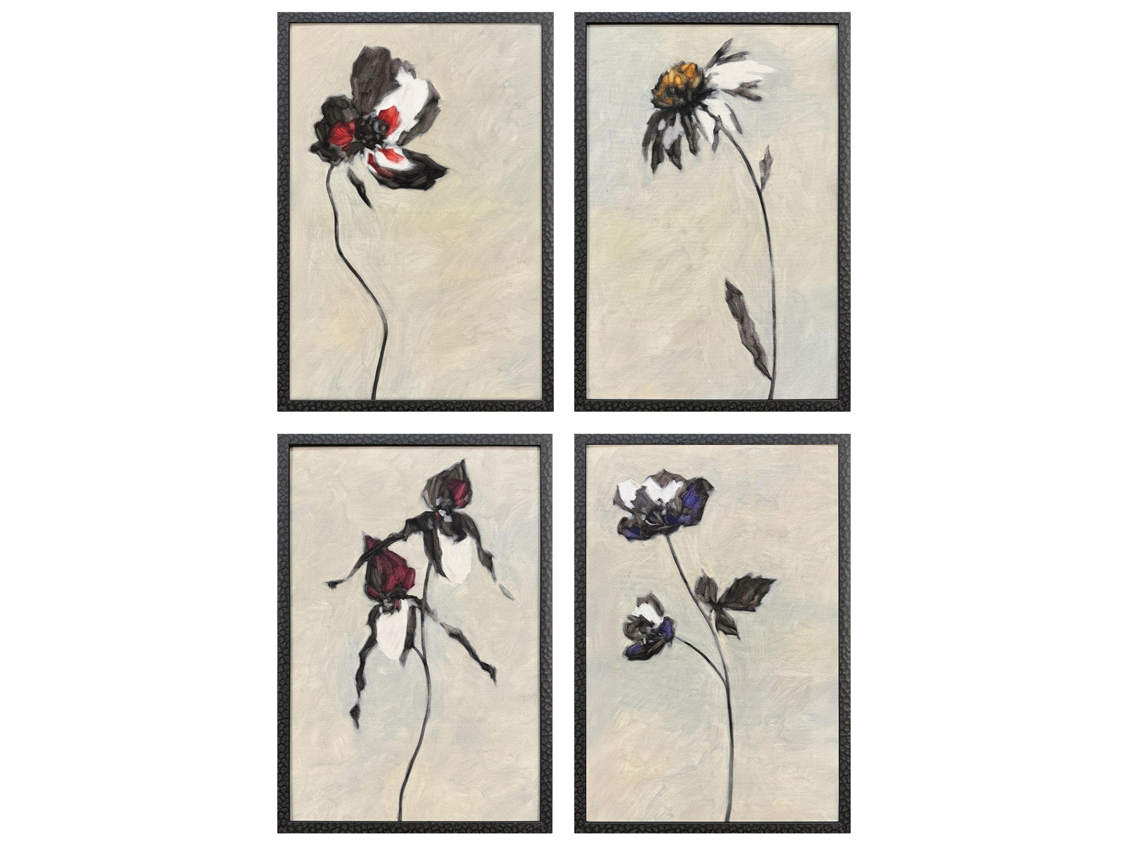 Floral Sonnet Framed Art - Set of 4