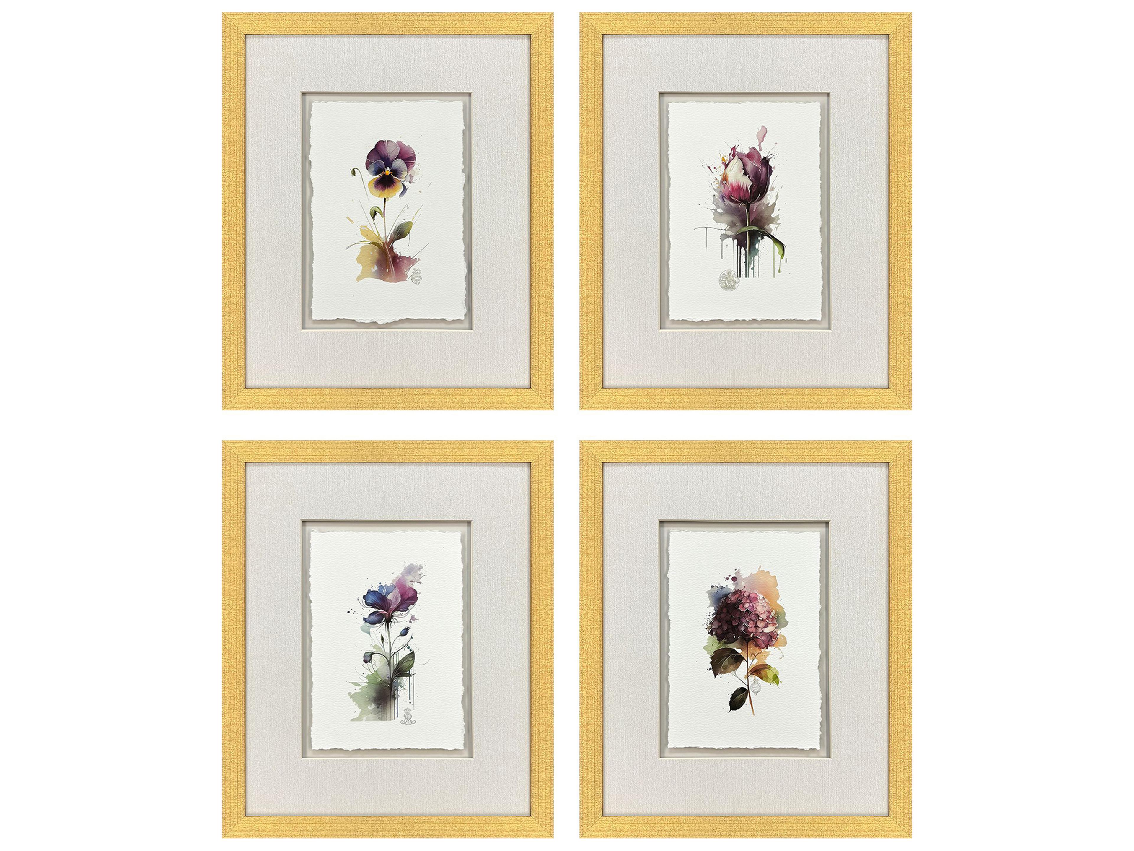 Paragon Fleurs Framed Art - Set of 4