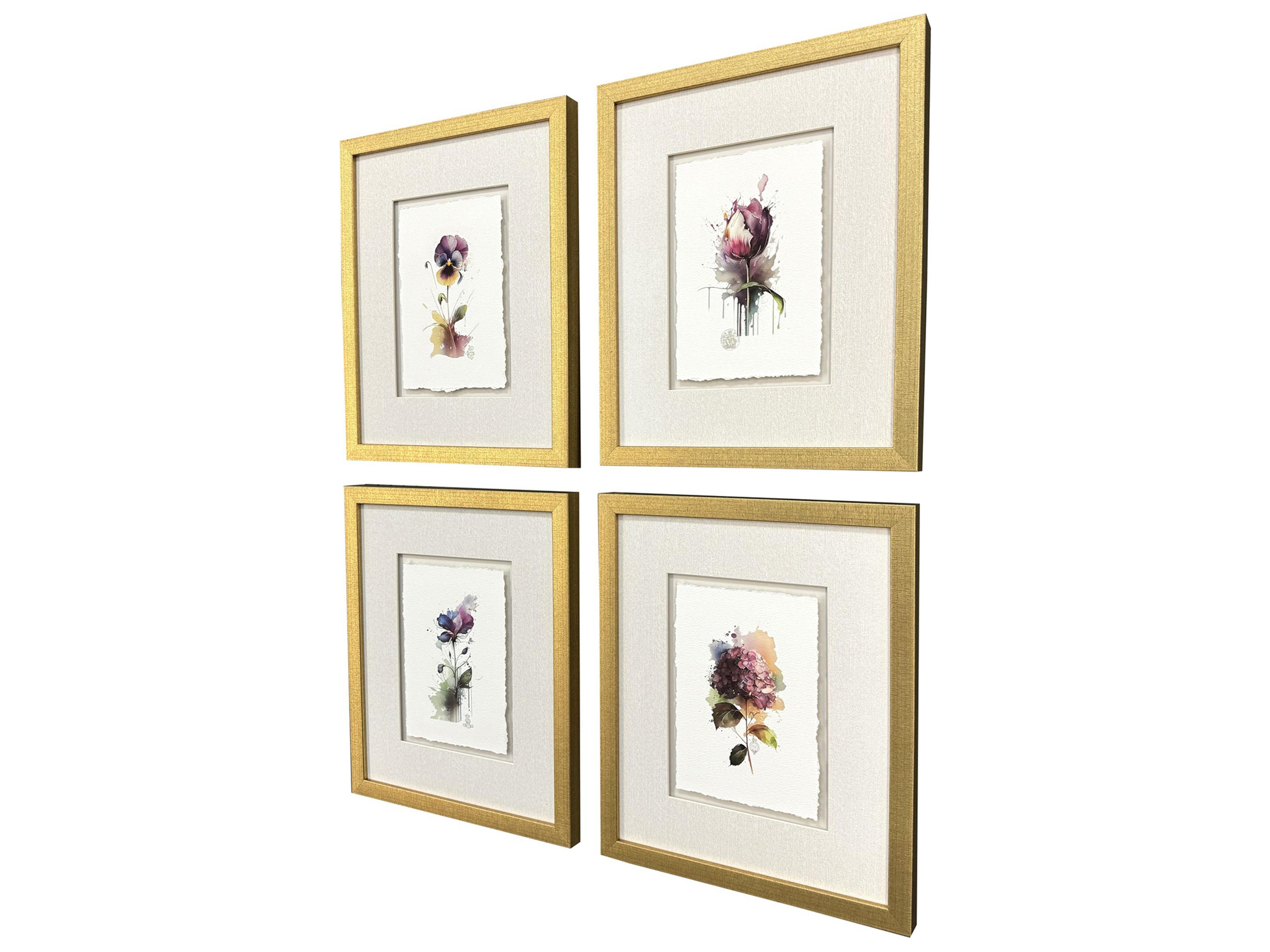 Paragon Fleurs Framed Art - Set of 4