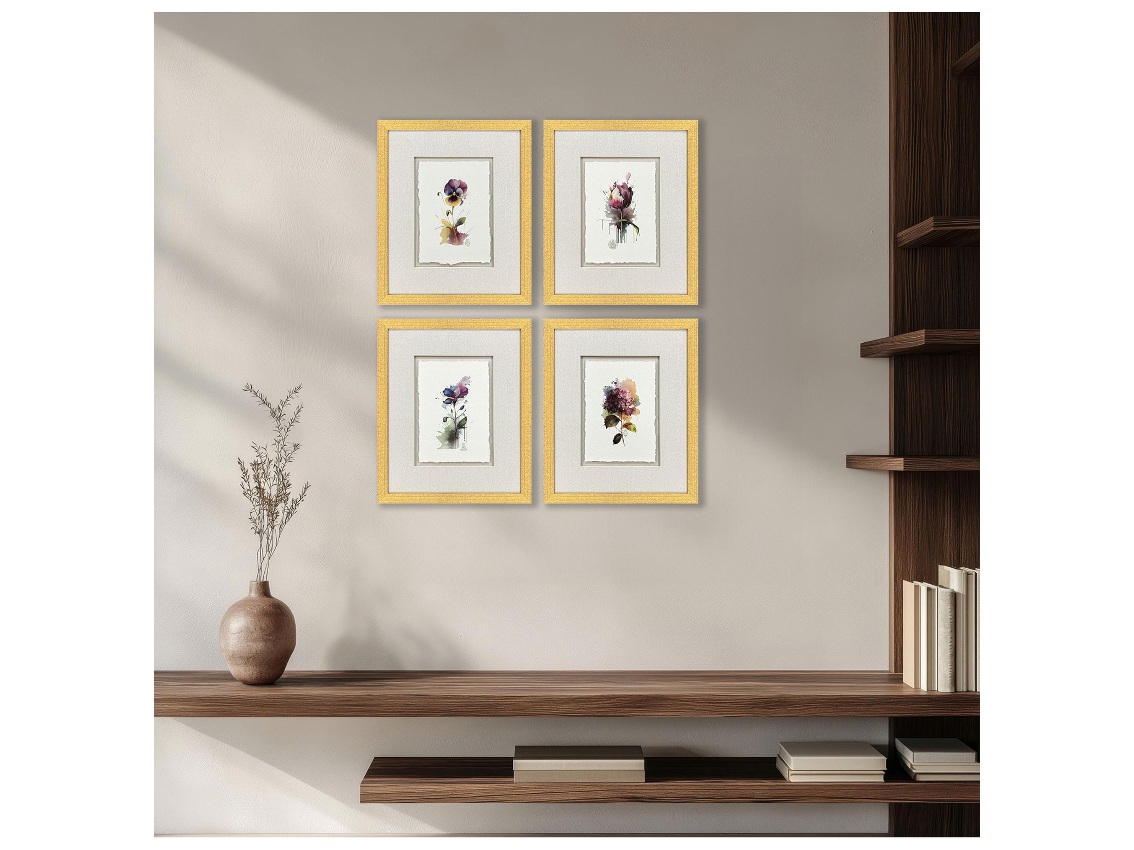 Paragon Fleurs Framed Art - Set of 4