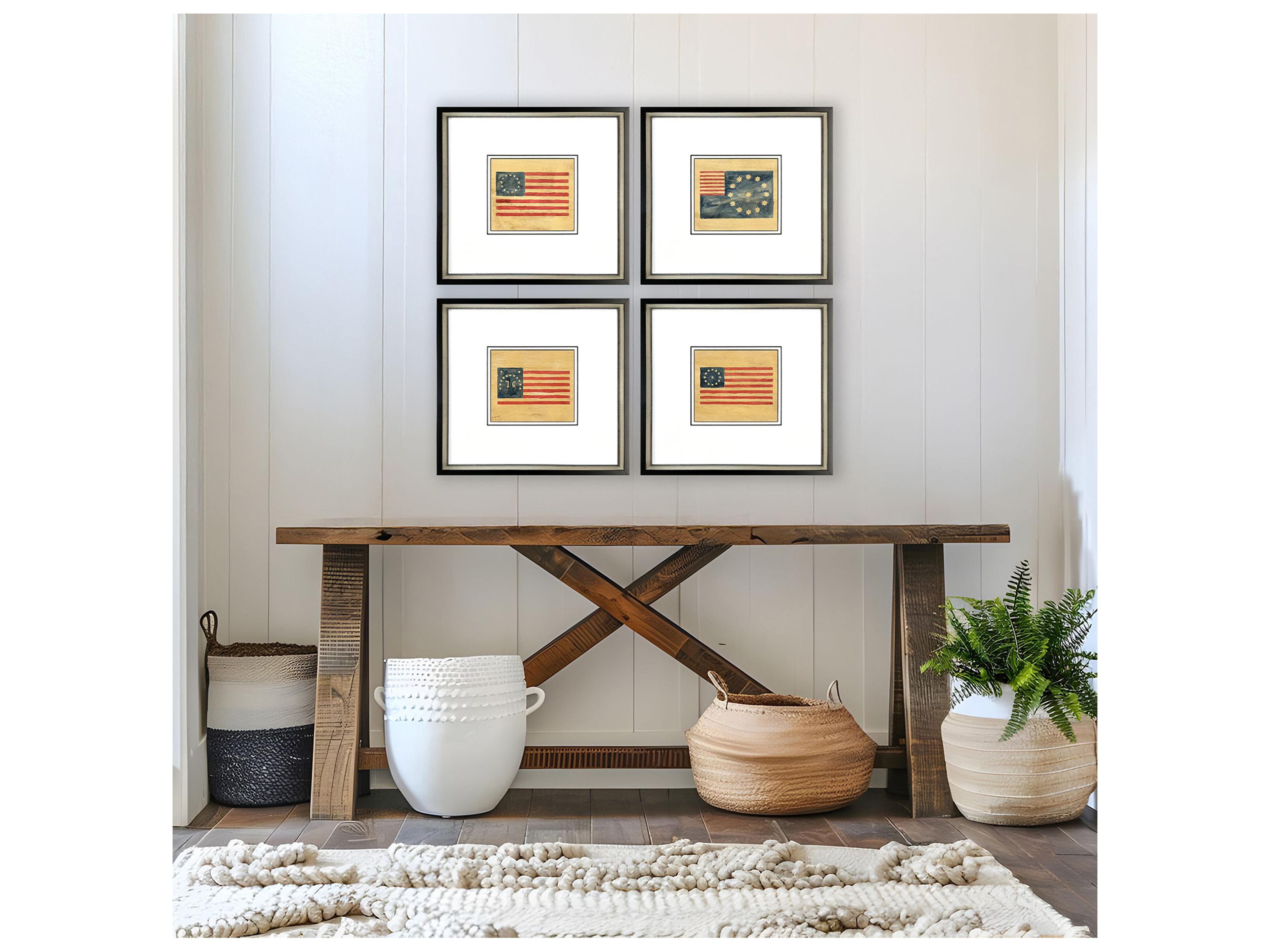 Paragon American Flags I Framed Art - Set of 4