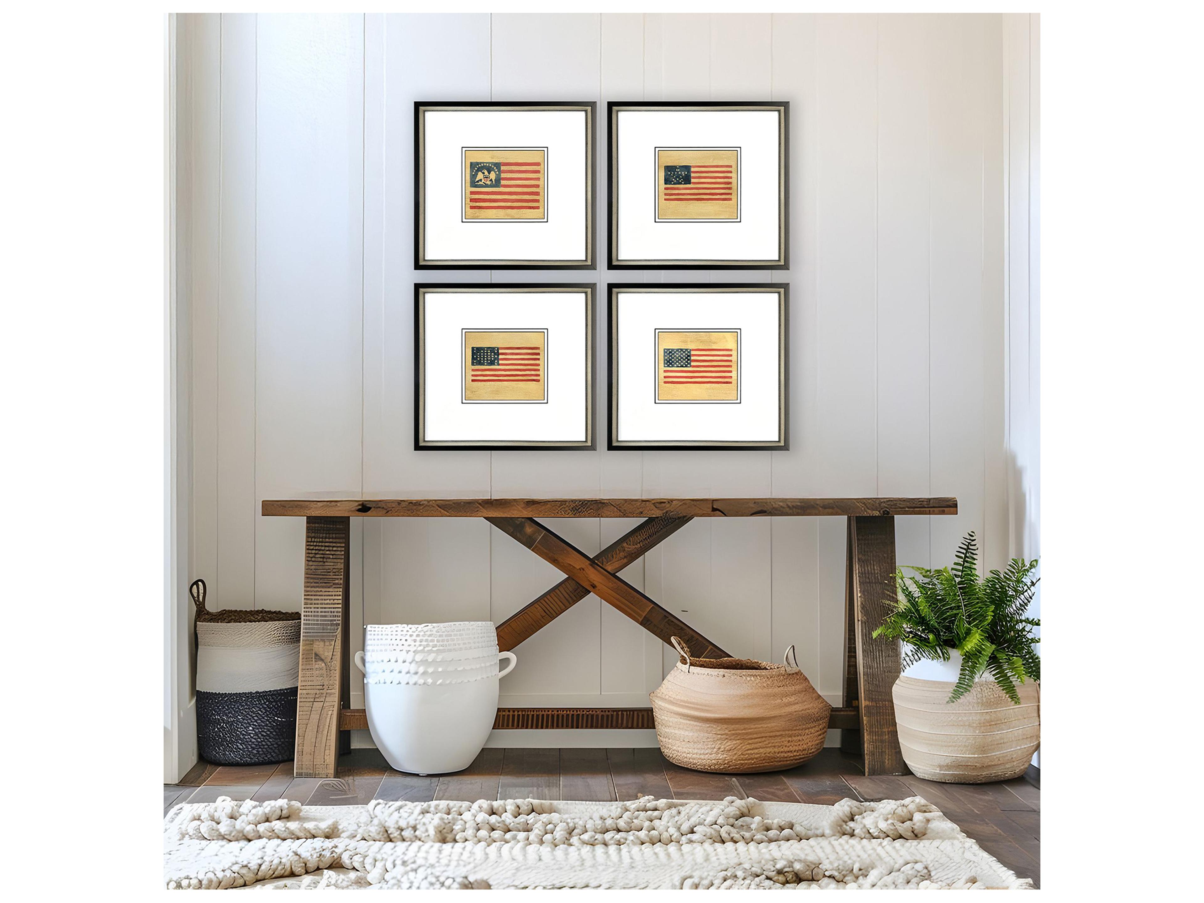 Paragon American Flags II Framed Art - Set of 4