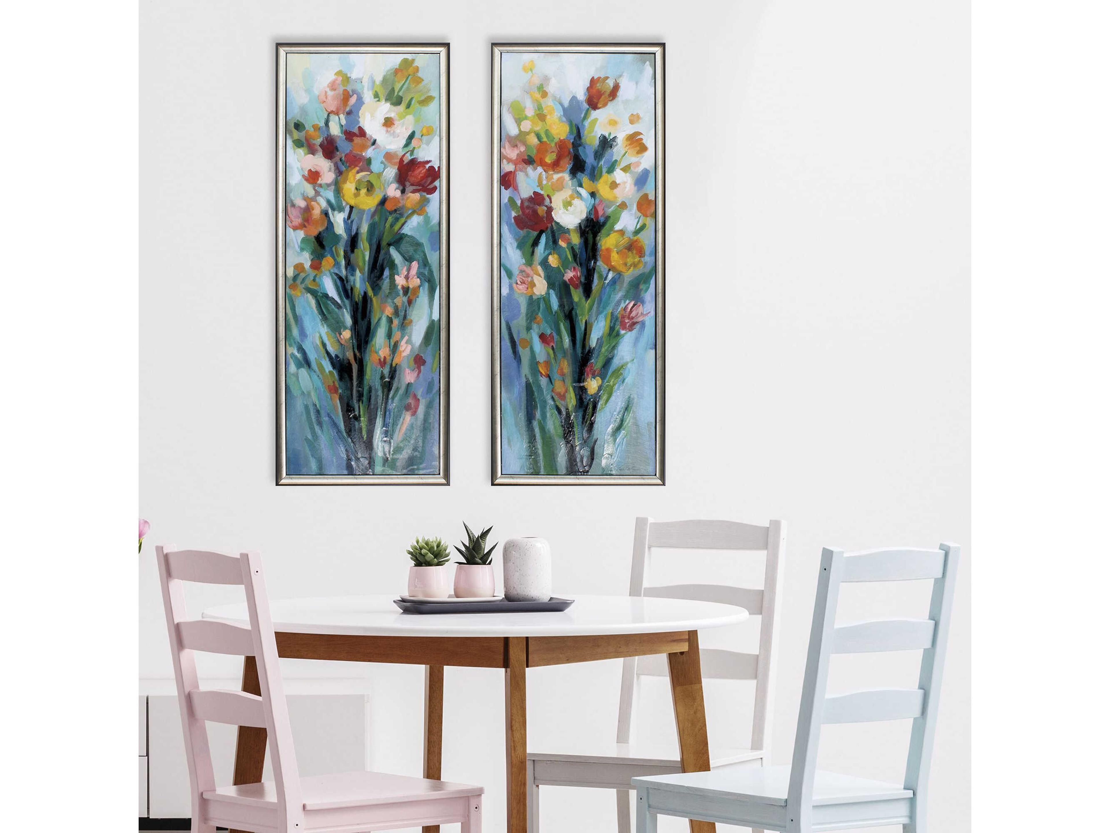 Paragon Florals Tall Bright Flowers Wall Art Set of 2