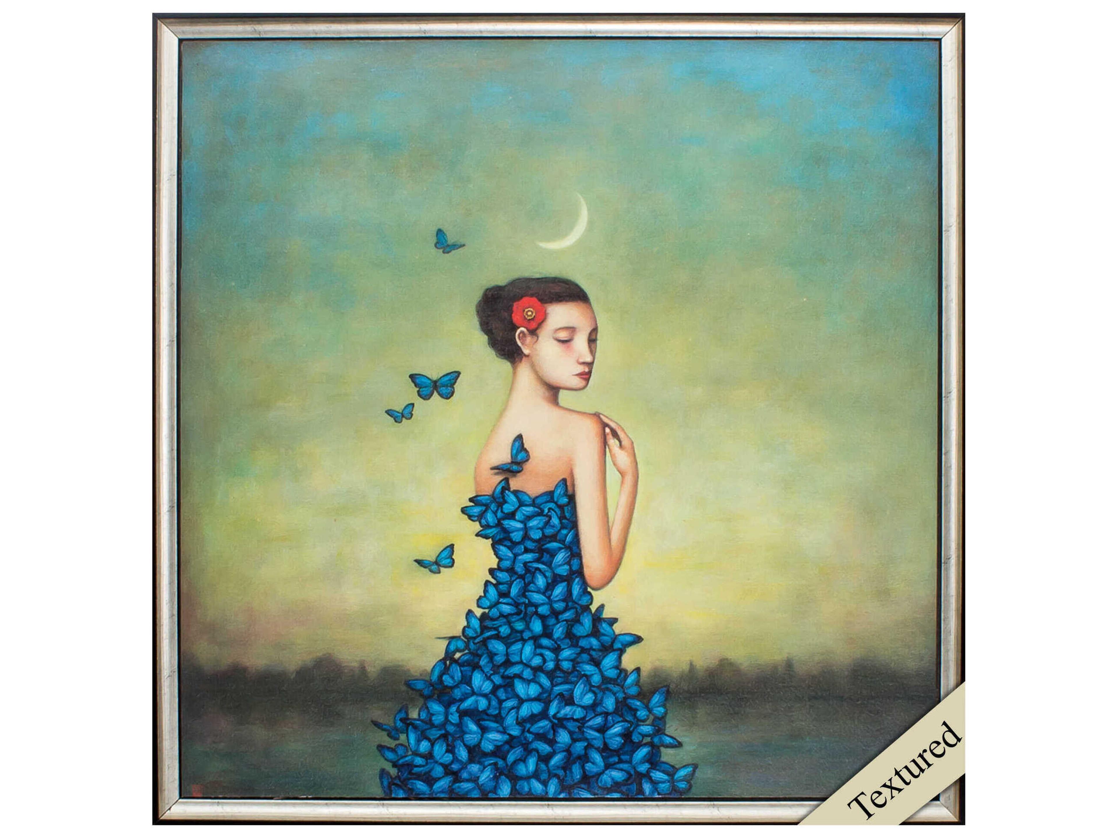 Paragon Florals Metamorphosis in Blue Wall Art