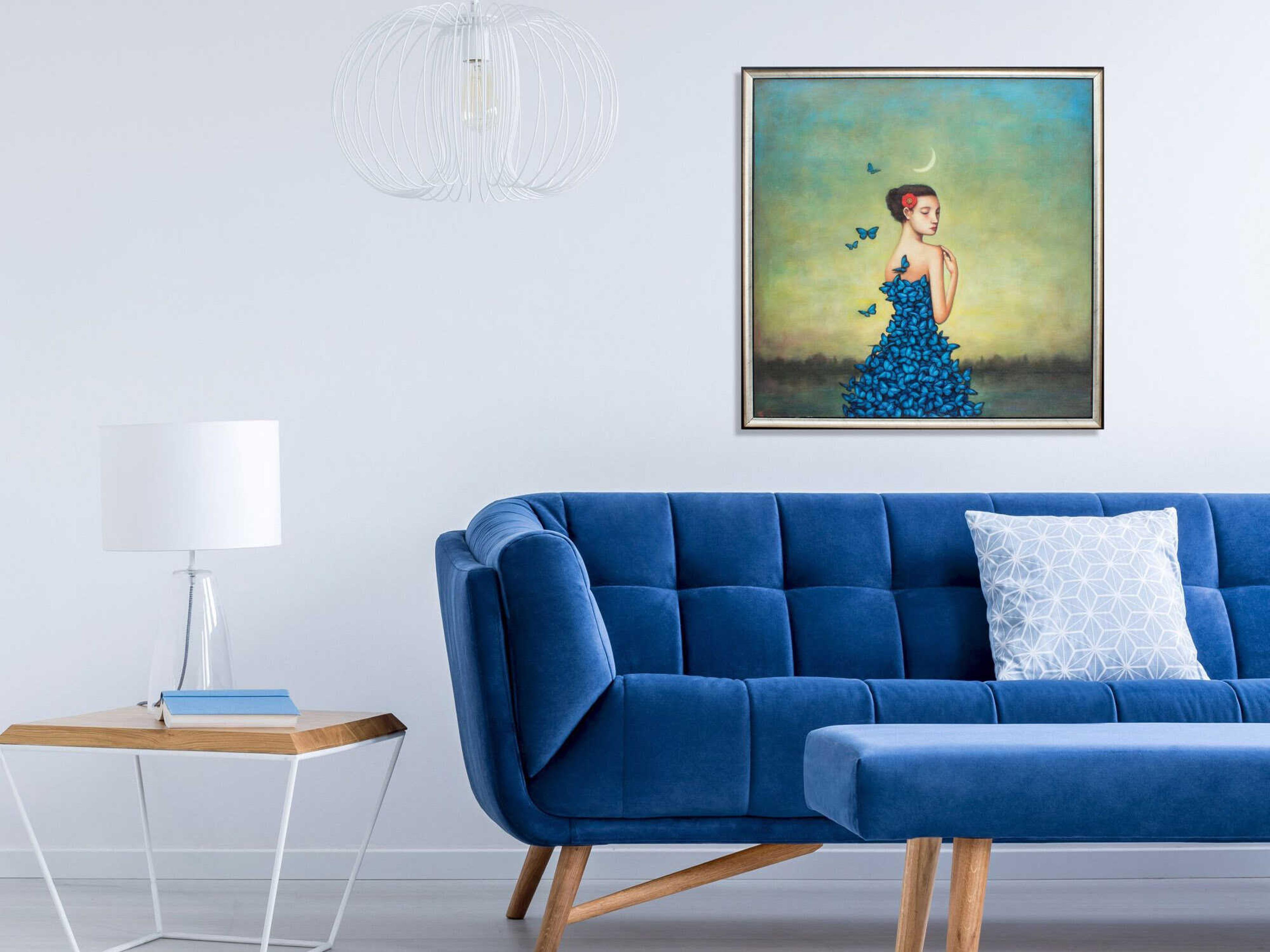 Paragon Florals Metamorphosis in Blue Wall Art
