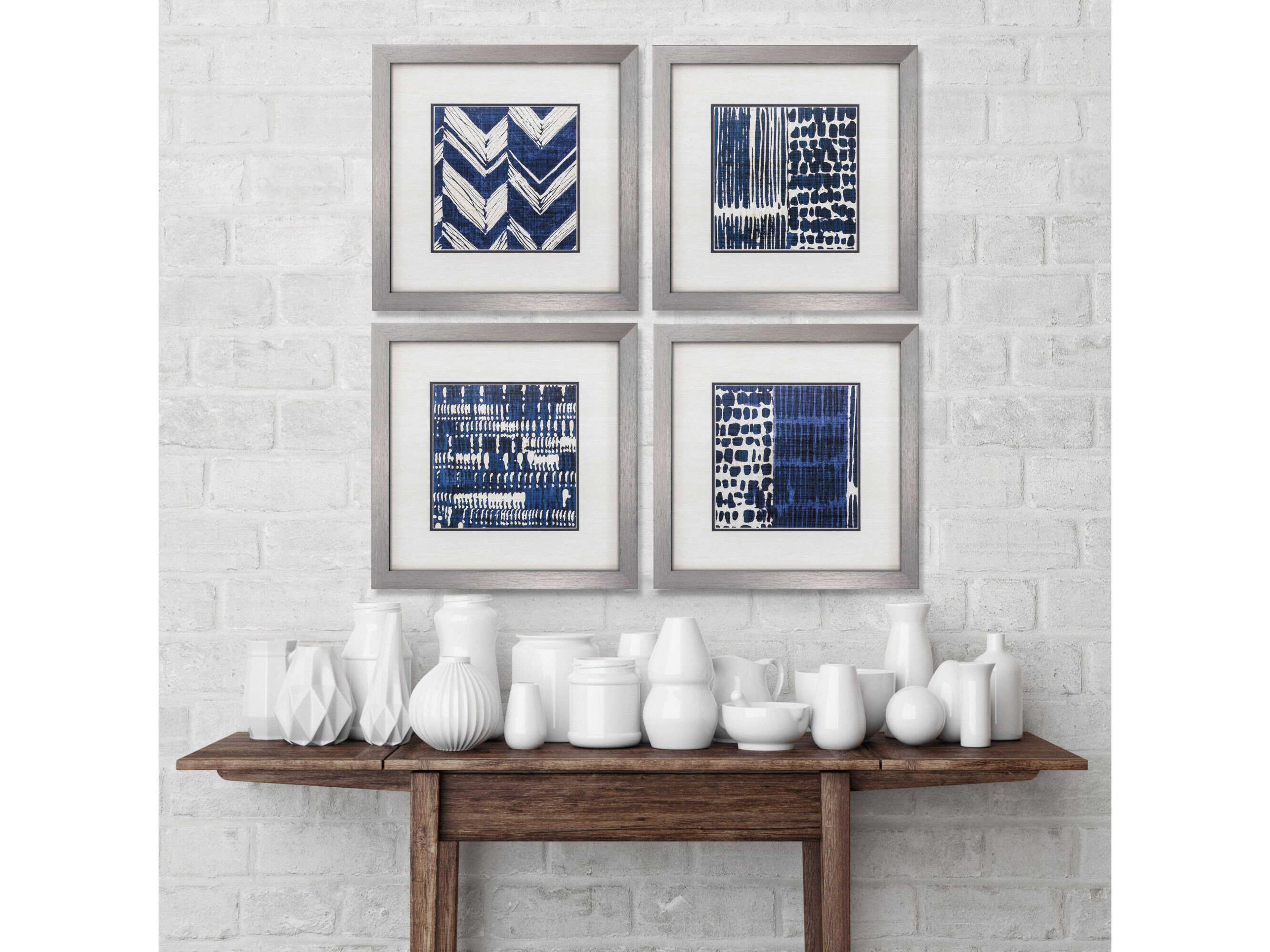 Paragon Abstract Indigo Batik Wall Art Set of 4