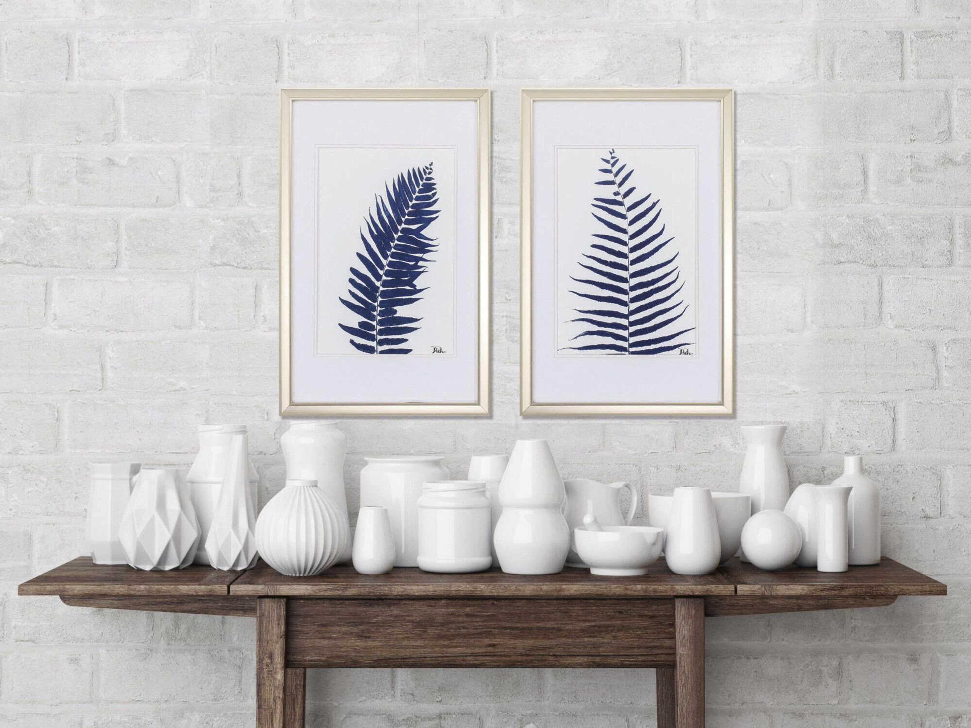 Paragon Waterside Indigo Ferns Wall Art Set of 2
