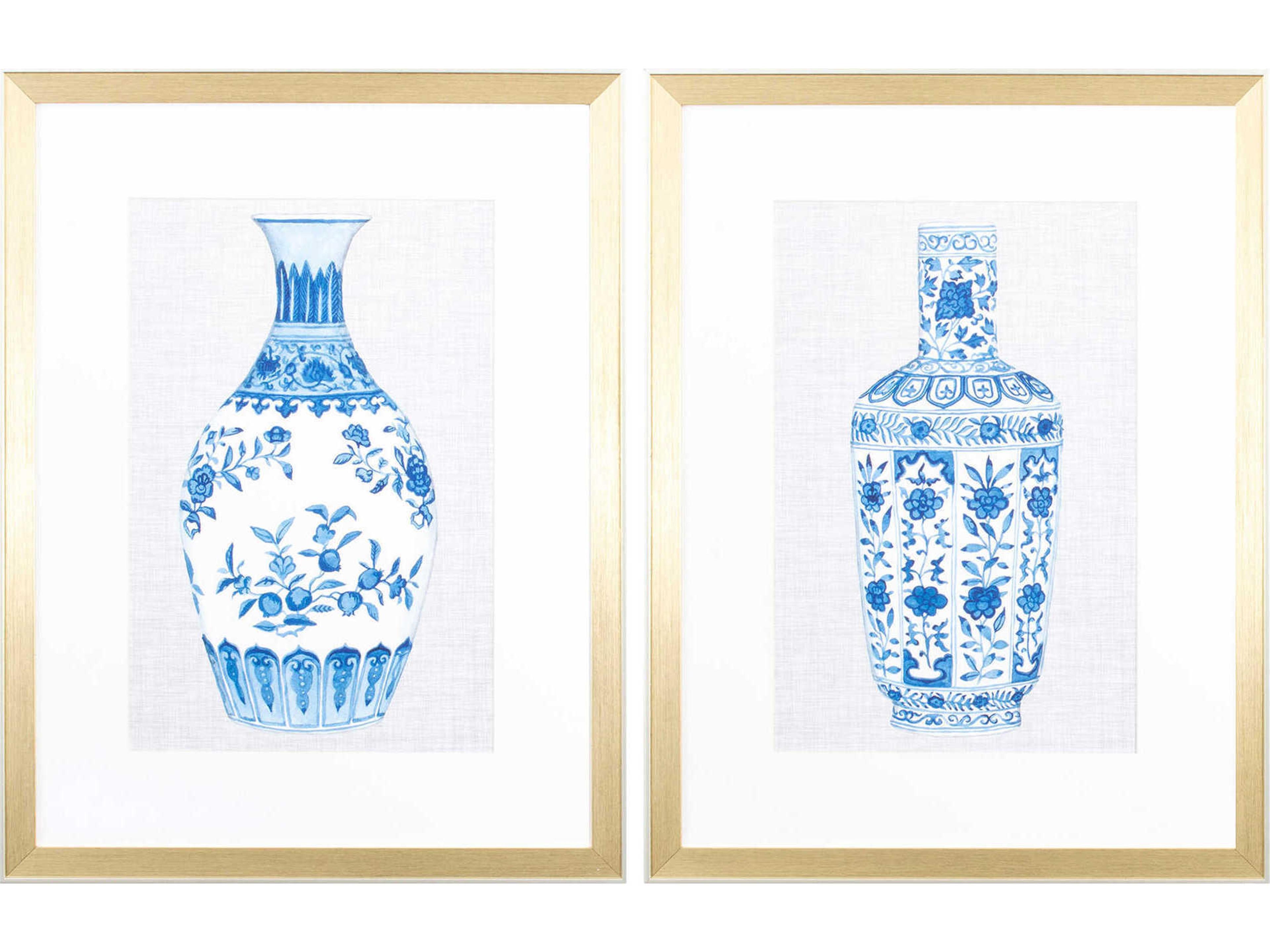 Paragon Florals Ming Vase-A Wall Art Set of 2