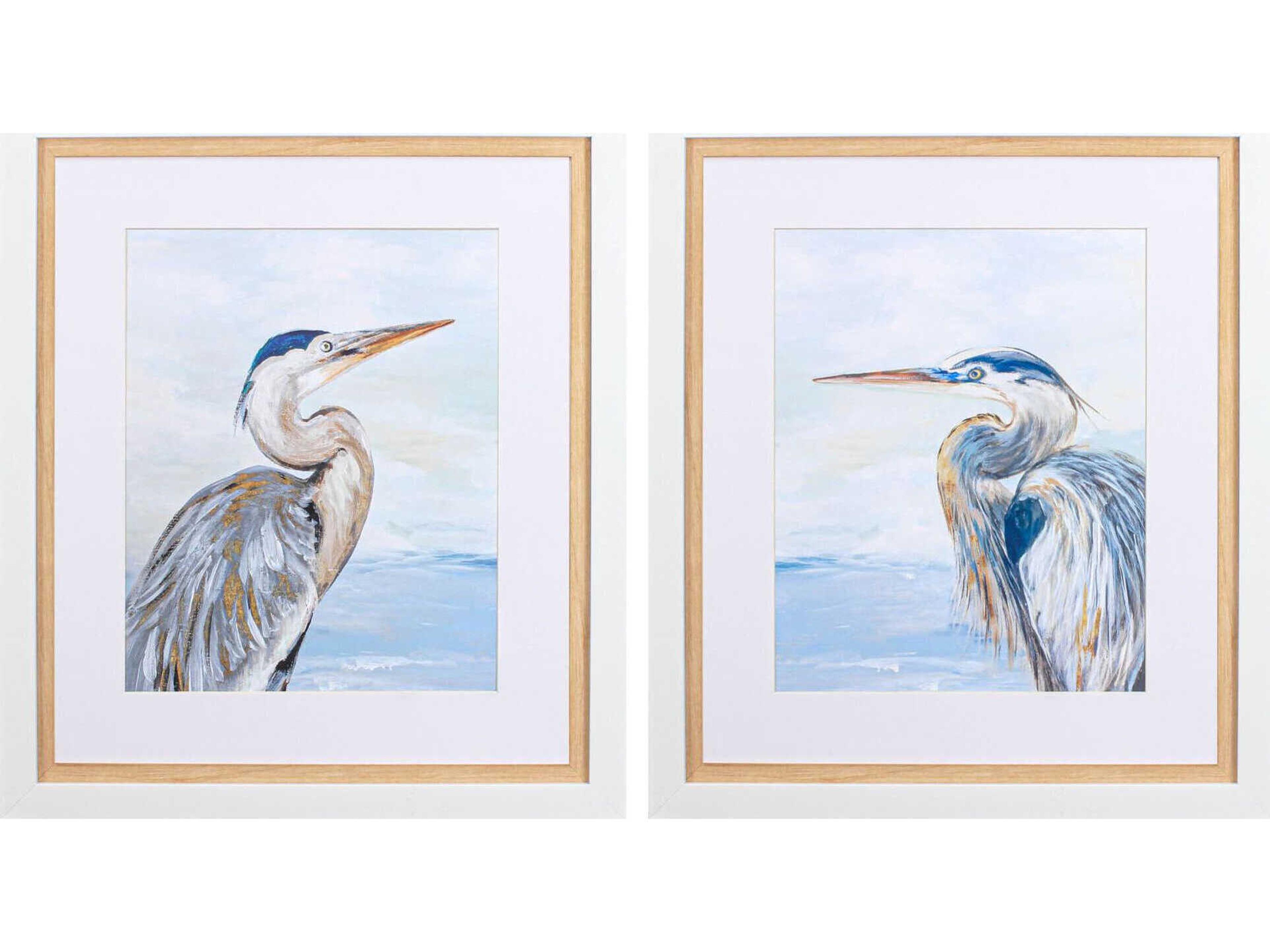 Paragon Waterside Morning Heron Wall Art Set of 2