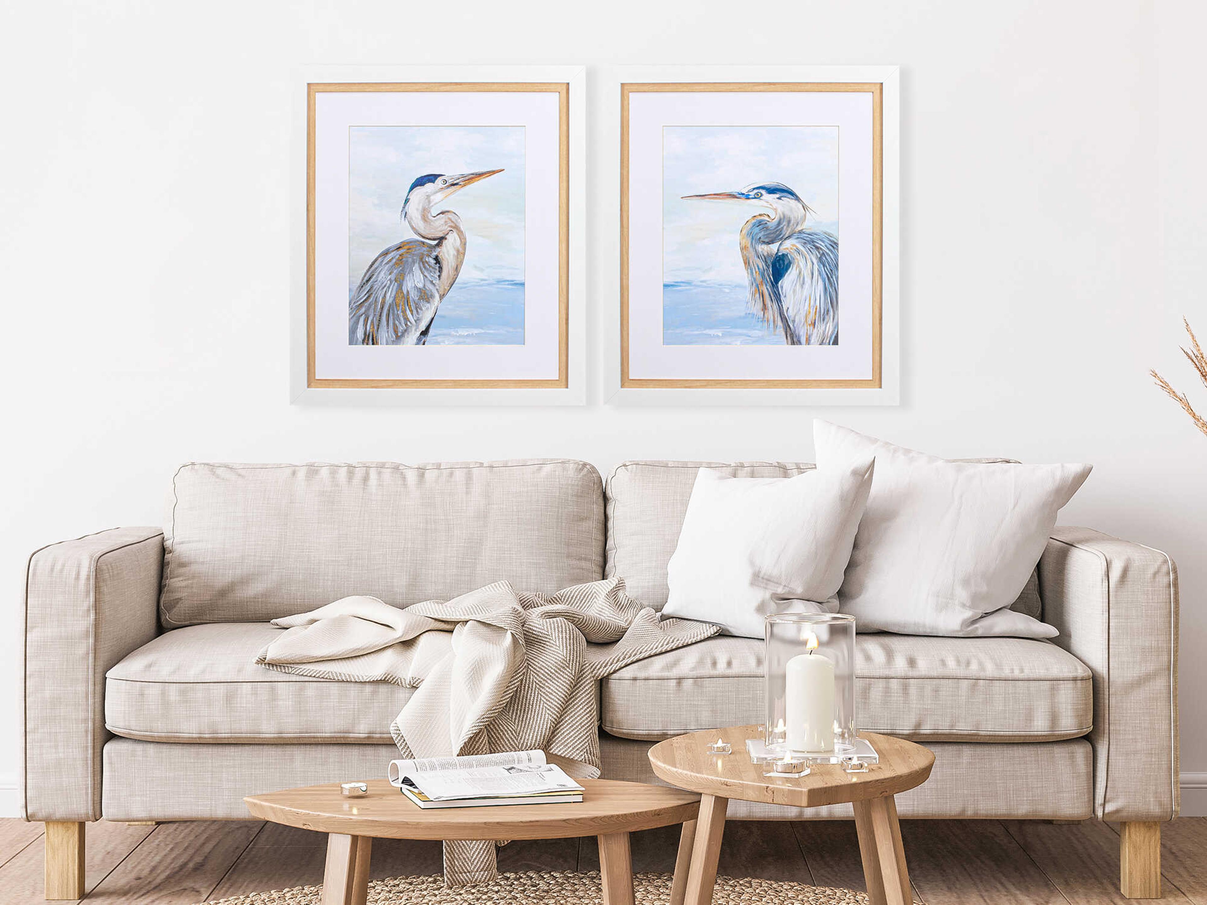 Paragon Waterside Morning Heron Wall Art Set of 2