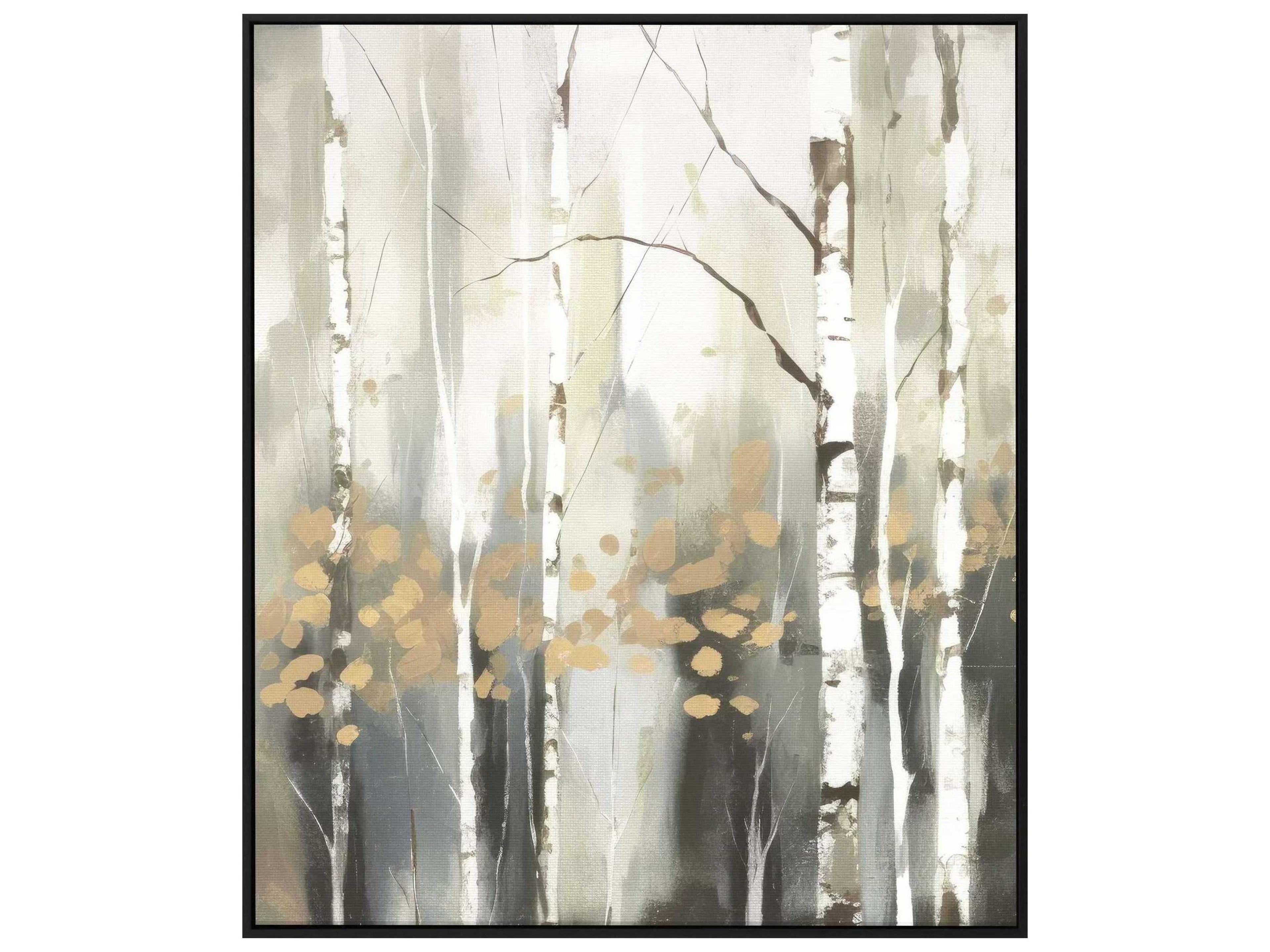 Landscapes Birch Silhouette-IV Canvas Wall Art