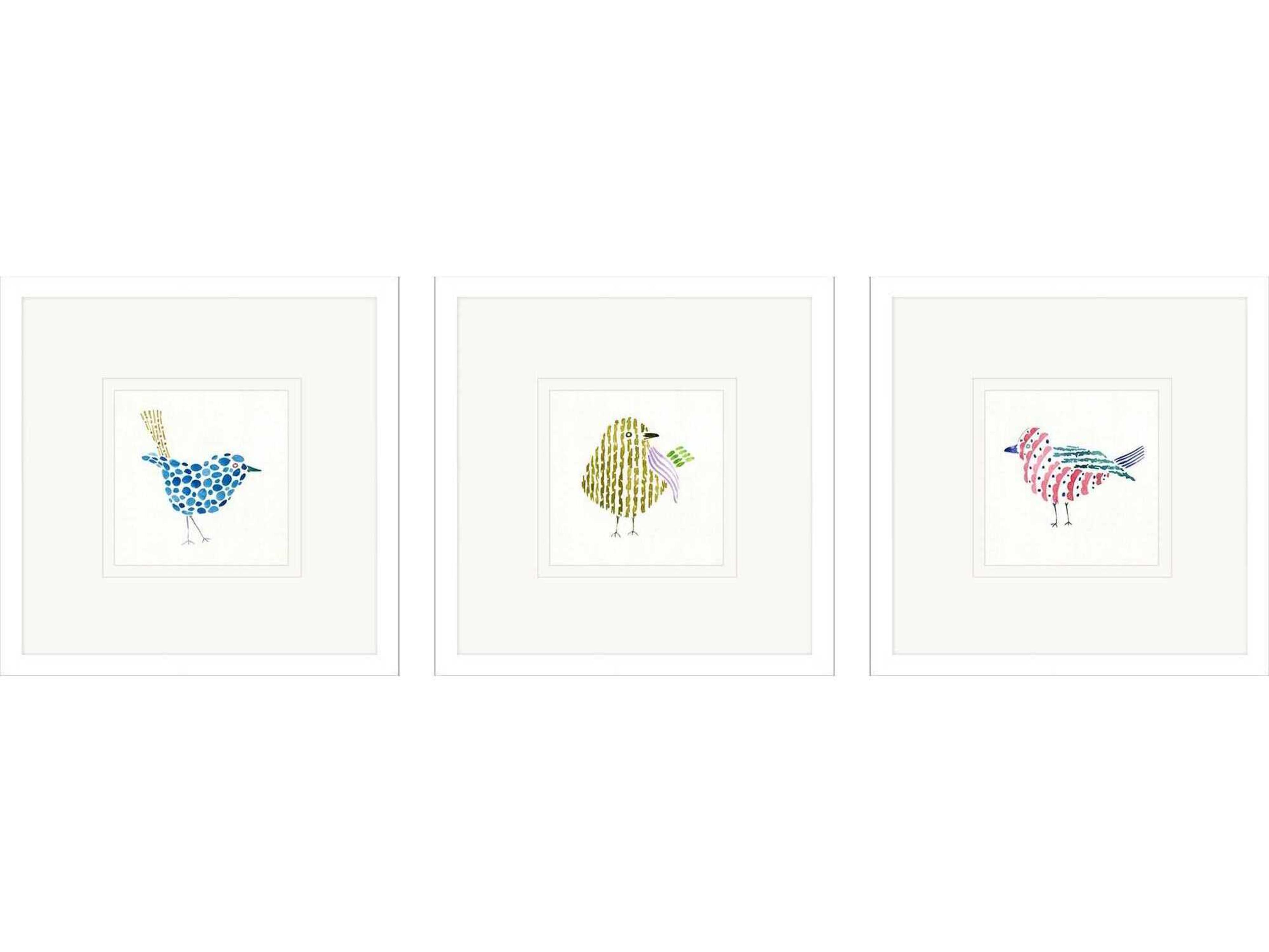 Conversation Birds-II Wall Art Set of 3