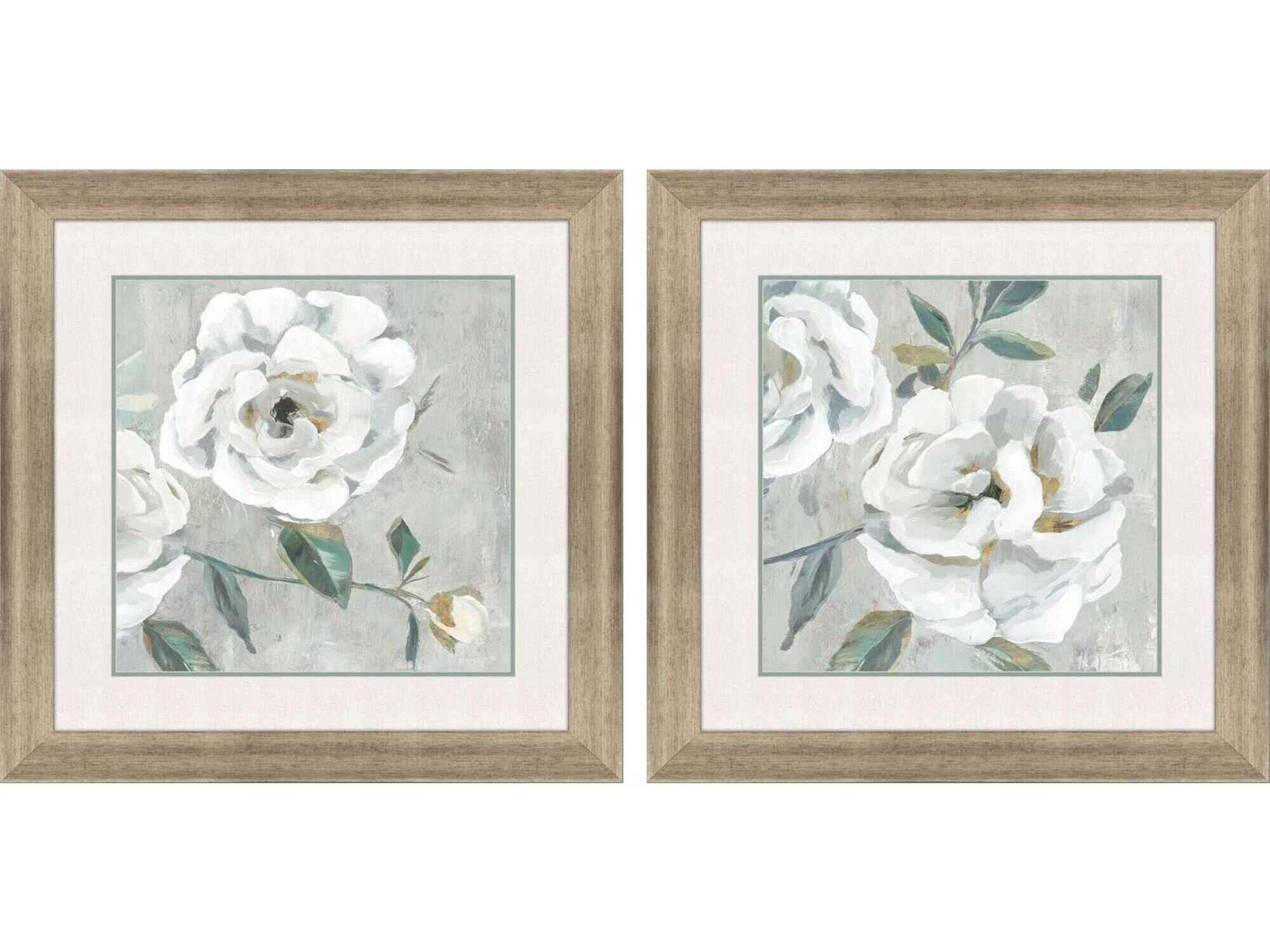Paragon White Florals Wall Art Set of 2
