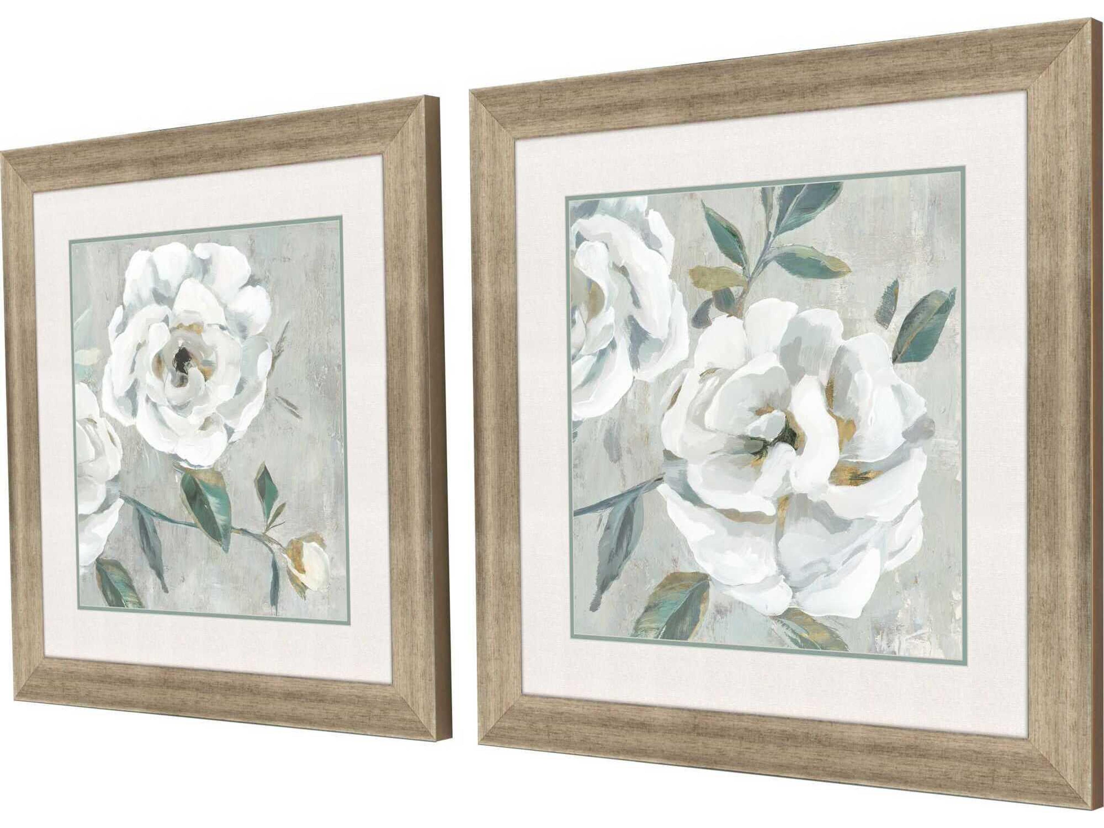 Paragon White Florals Wall Art Set of 2