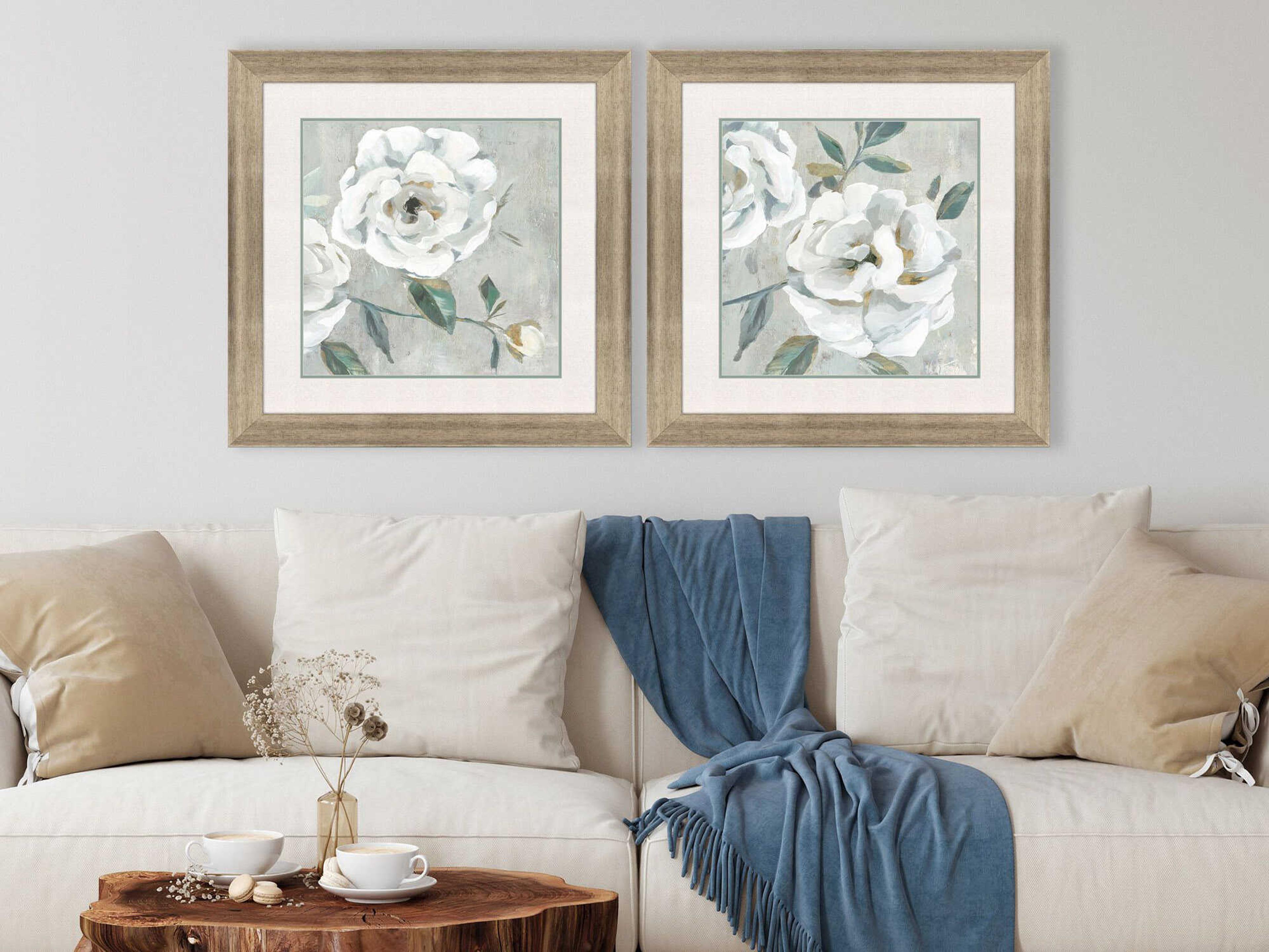 Paragon White Florals Wall Art Set of 2