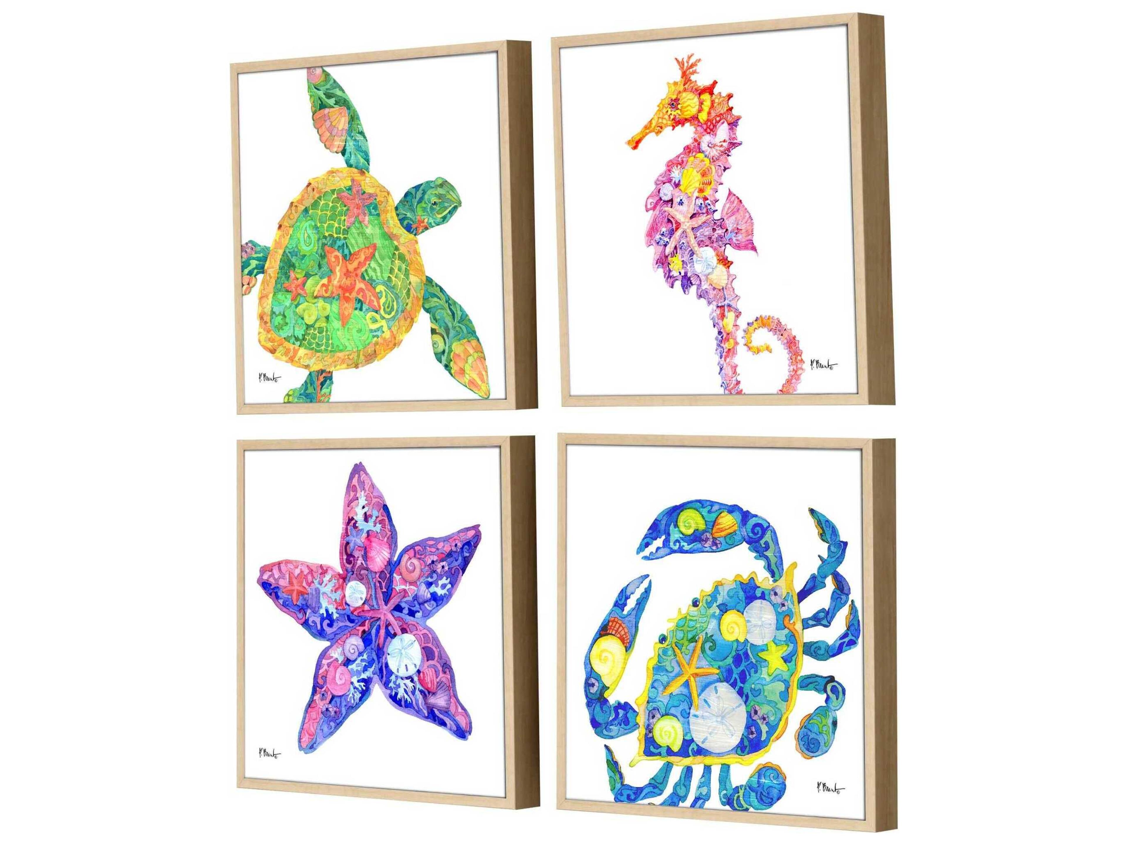 Paragon Nassau Sea Life Wall Art Set of 4
