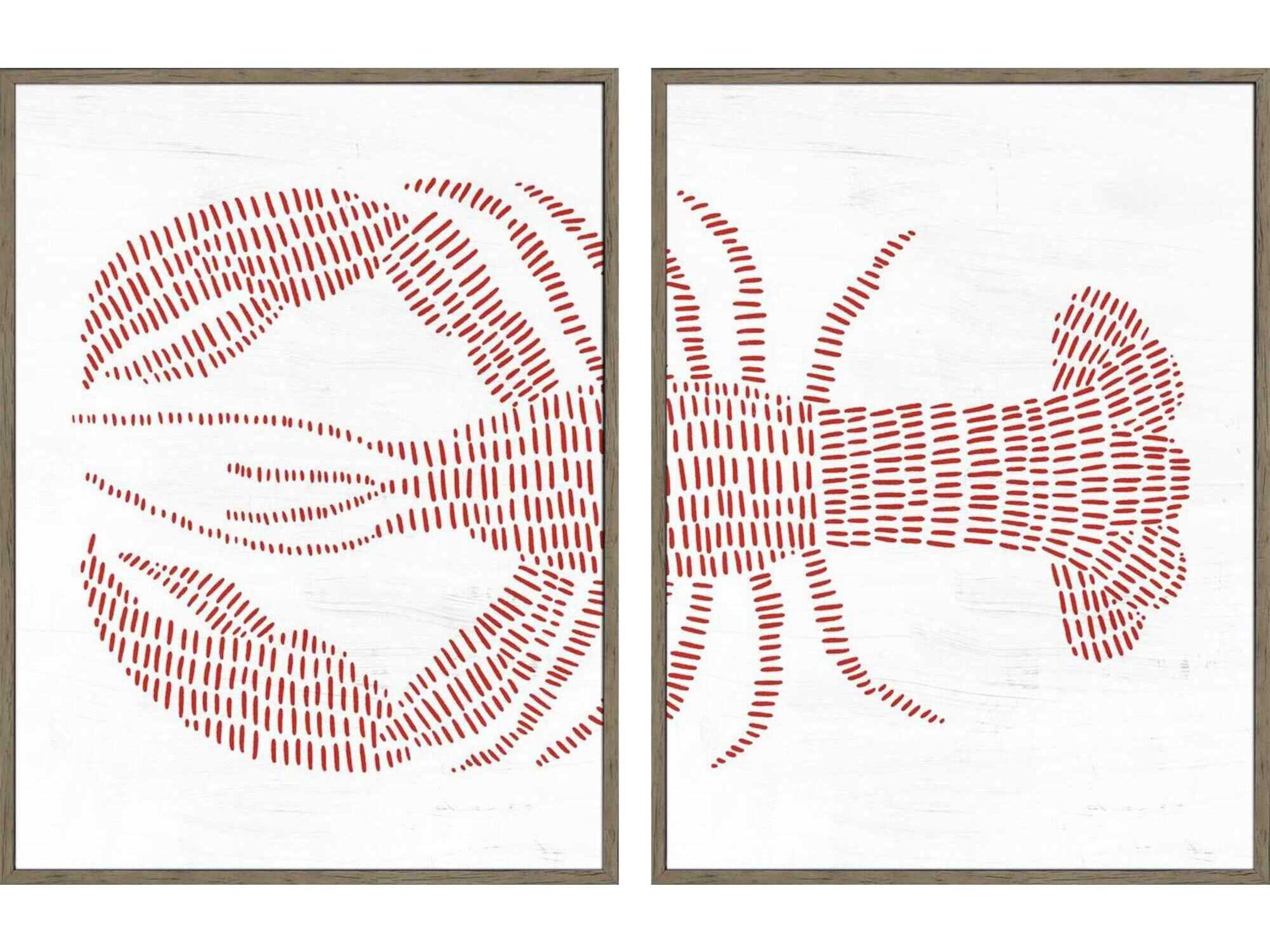 Paragon Spotted Lobster Wall Art Set of 2