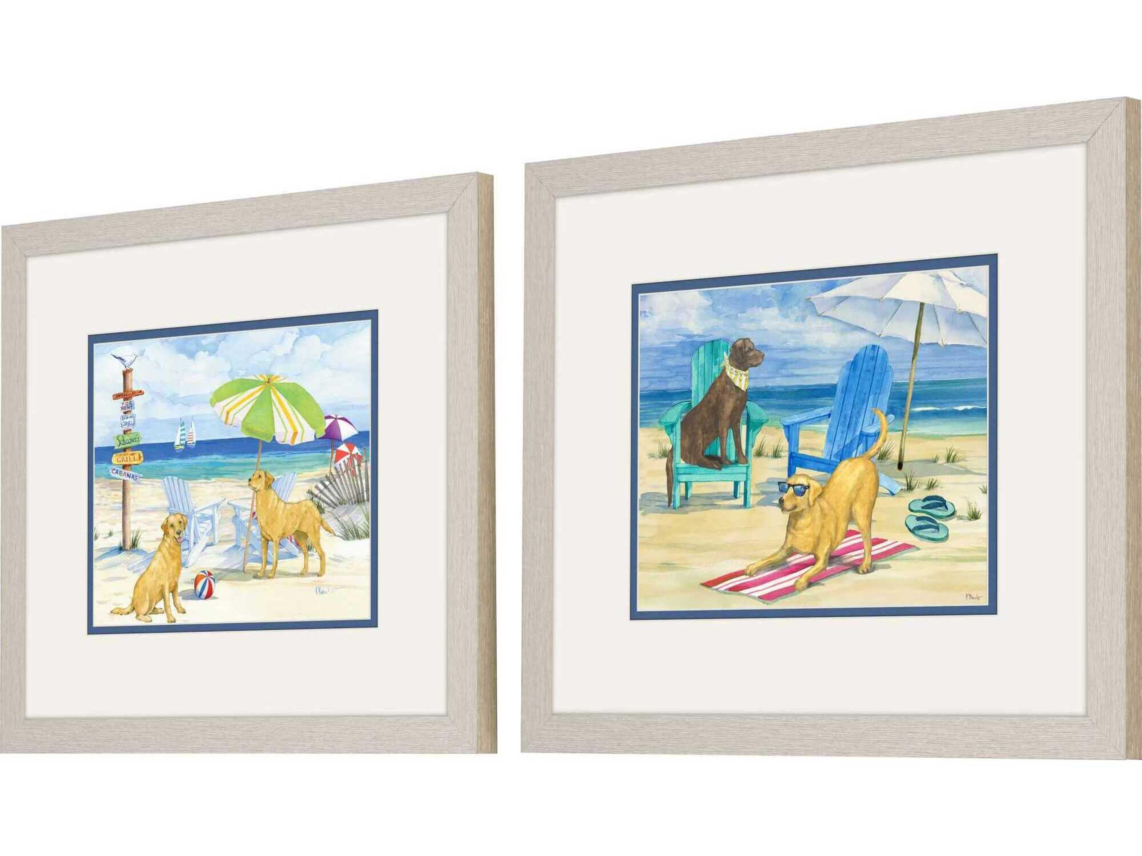 Paragon Dog Beach Day Duo Wall Art Set of 2