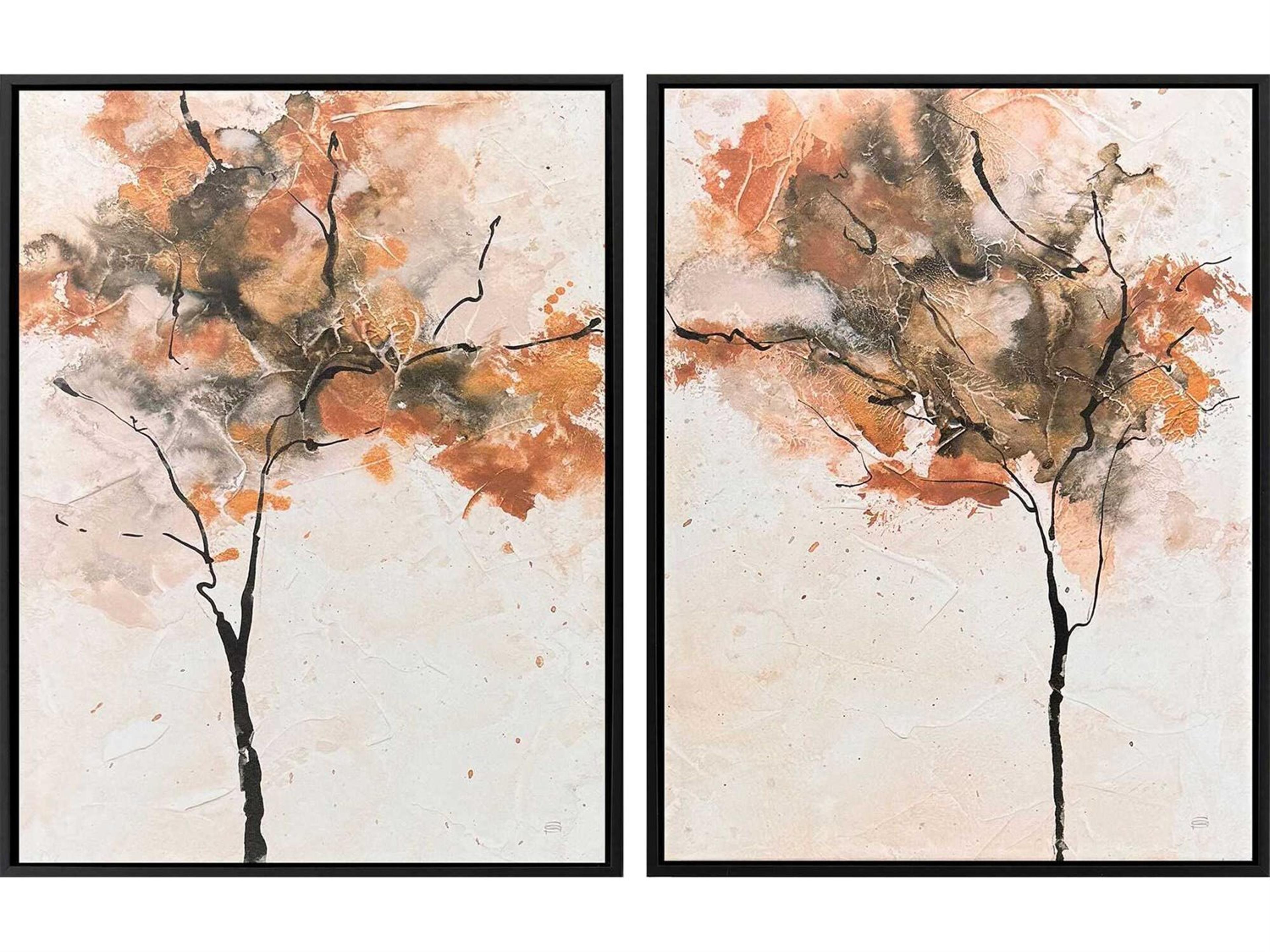 Paragon Landscapes Textural Trees Canvas Wall Art Set of 2