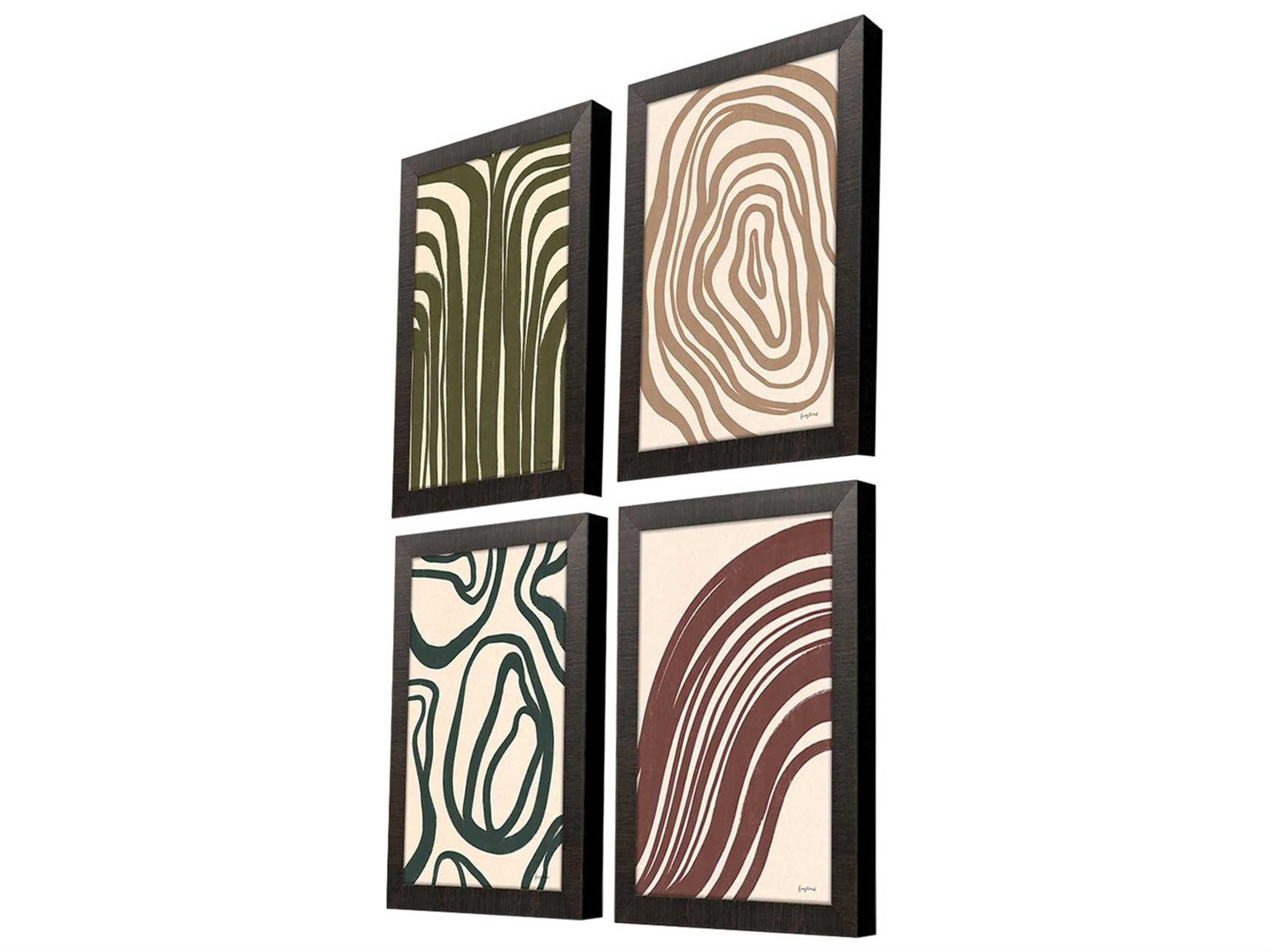 Paragon Abstract Organic Abstracts Wall Art Set of 4