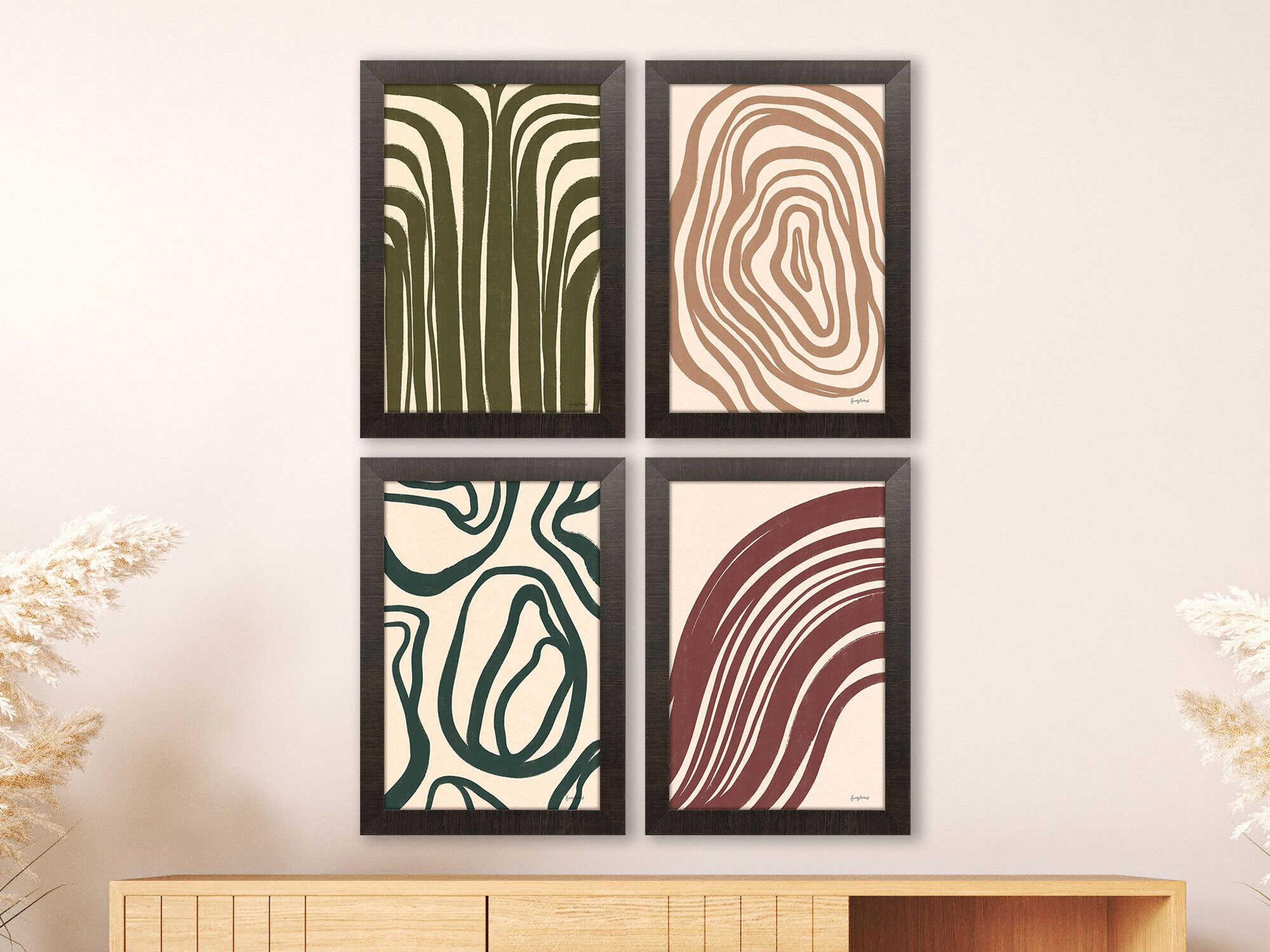 Paragon Abstract Organic Abstracts Wall Art Set of 4