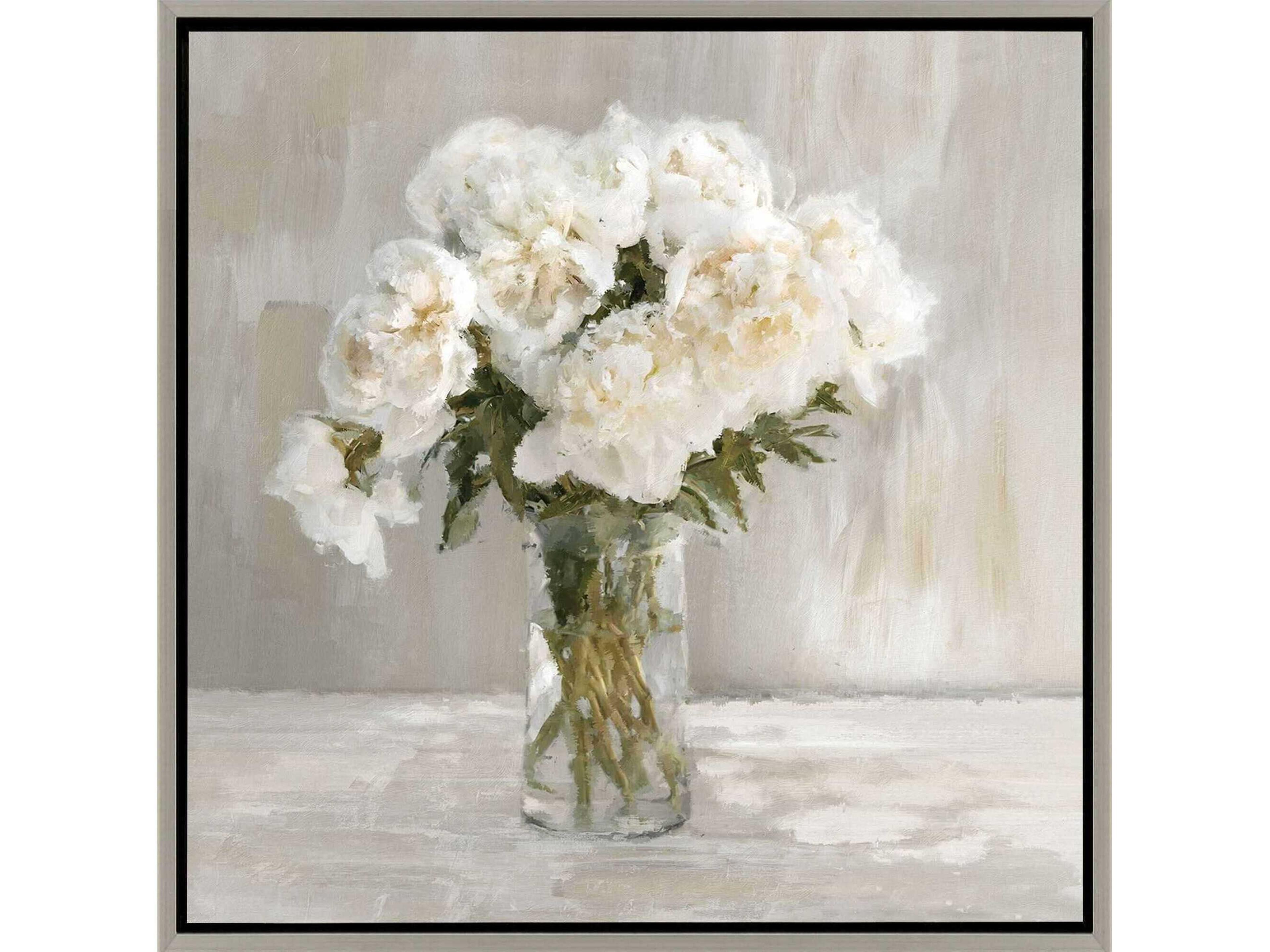 Paragon Florals White Flower Bouquet Canvas Wall Art