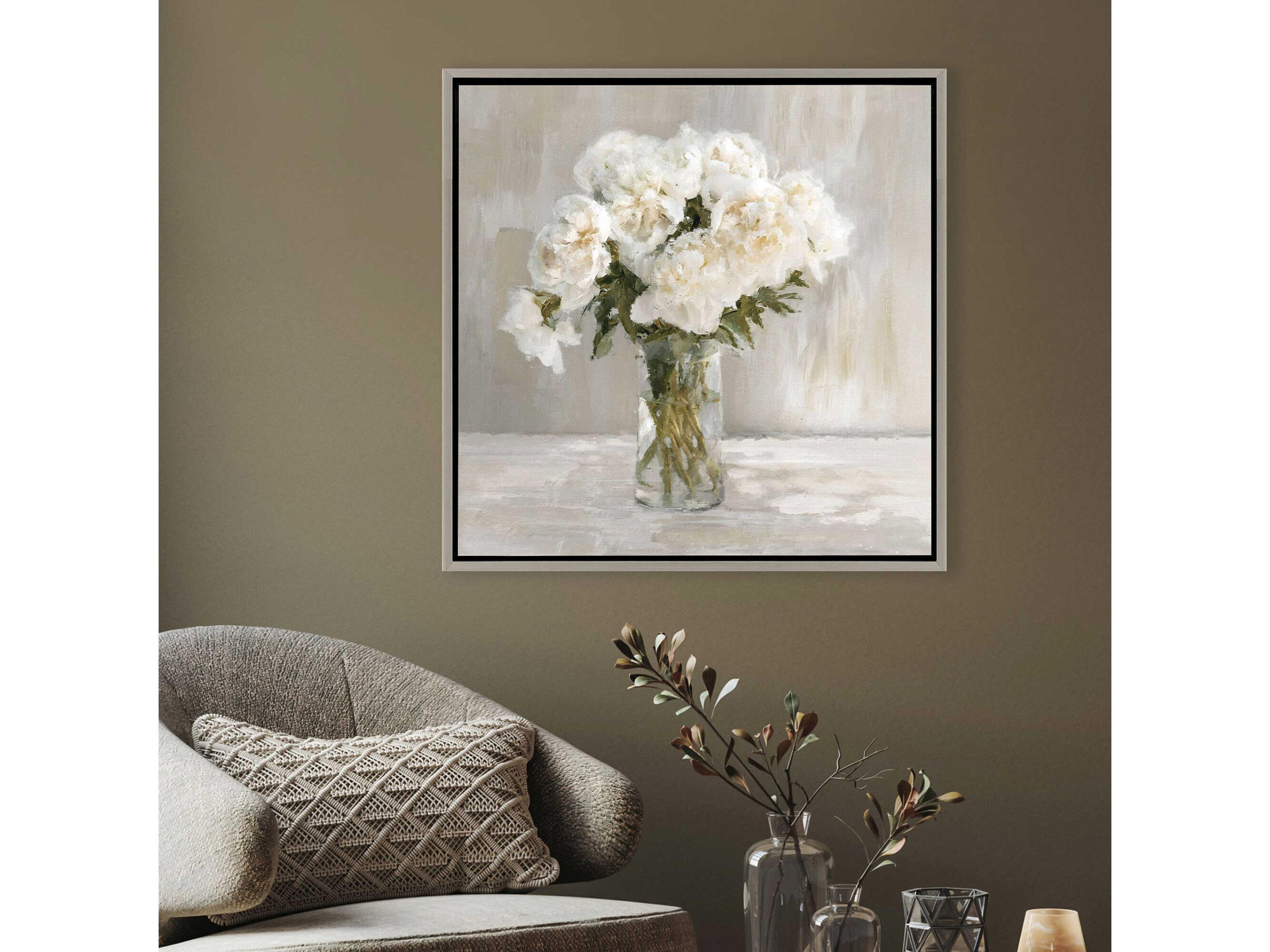 Paragon Florals White Flower Bouquet Canvas Wall Art