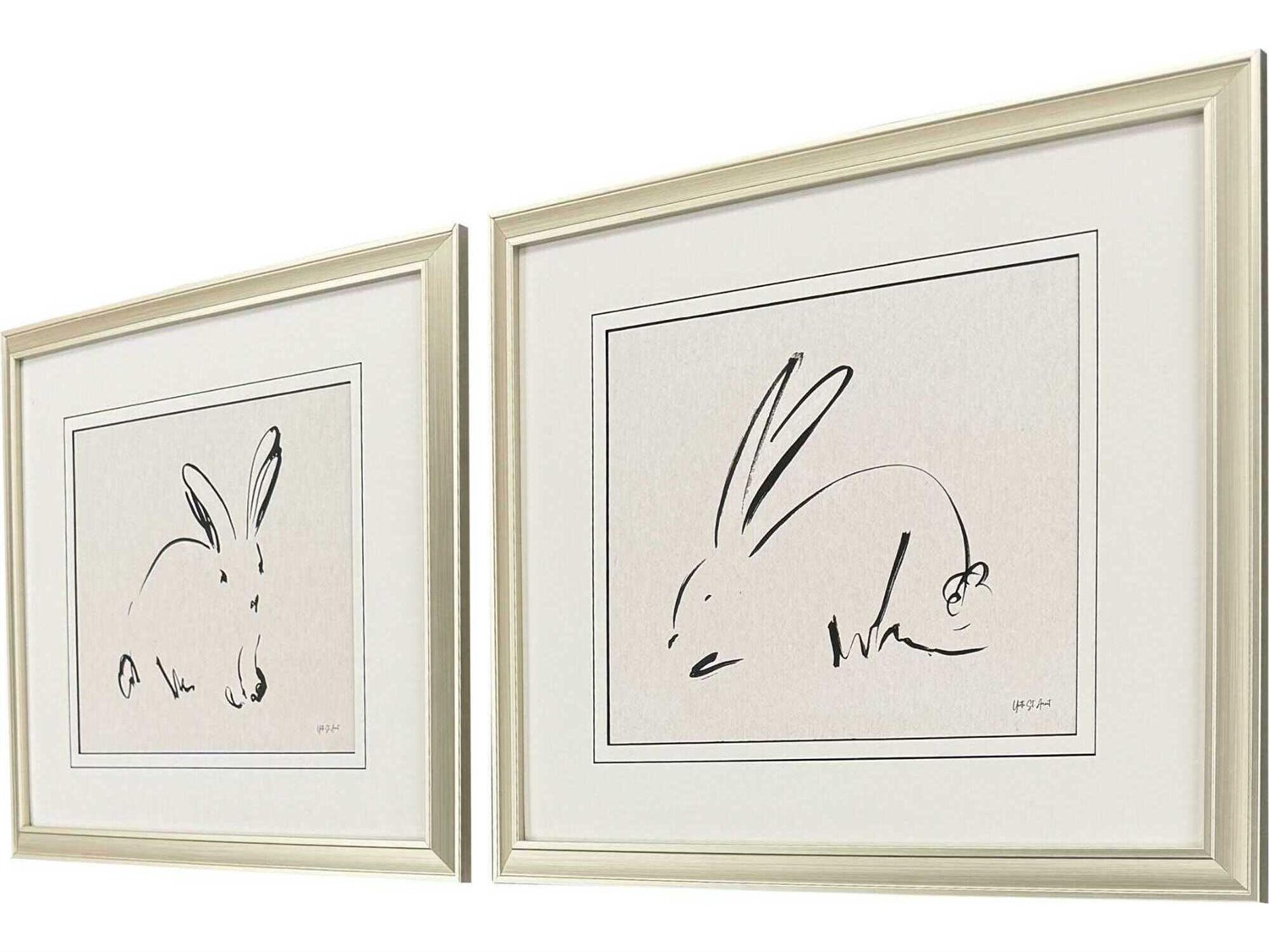 Paragon Animals Illustrative Bunny Wall Art Set of 2