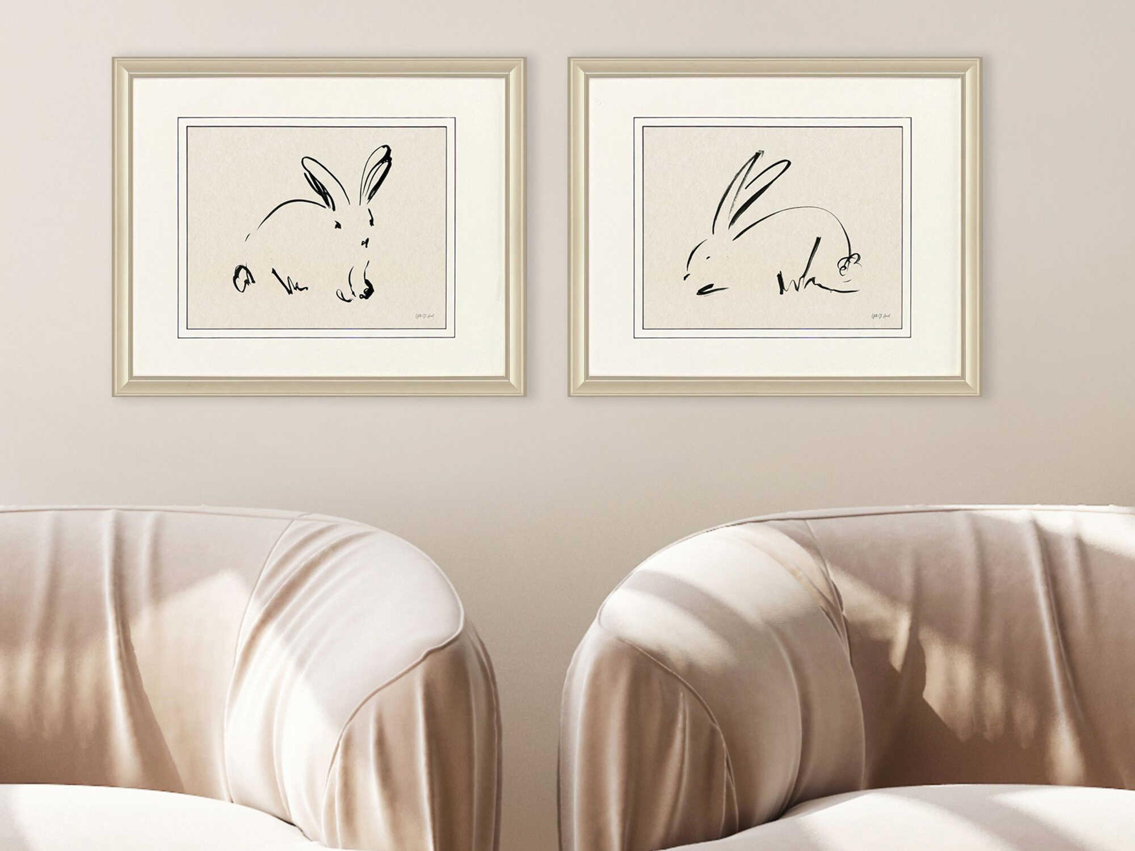 Paragon Animals Illustrative Bunny Wall Art Set of 2