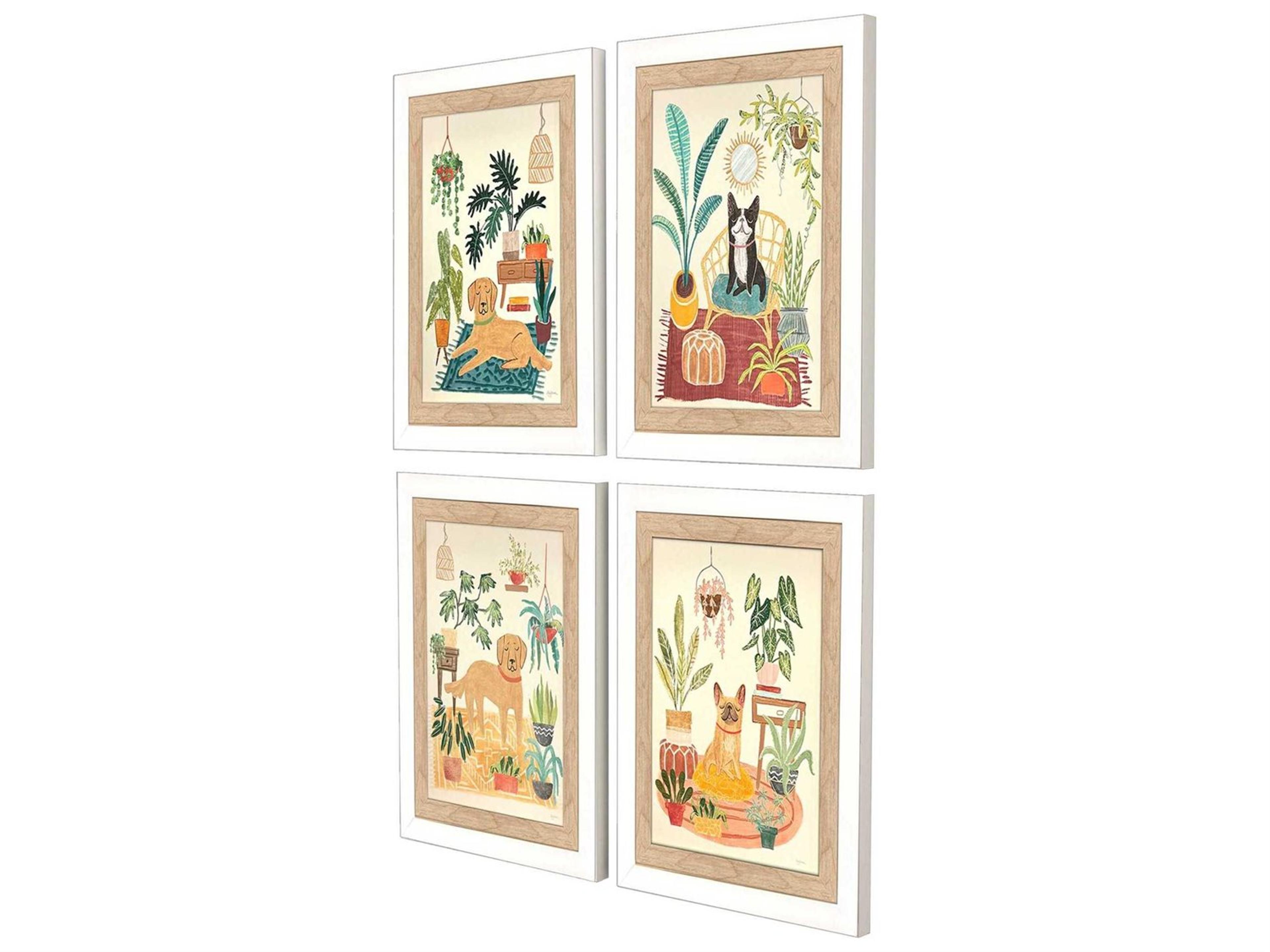 Paragon Animals Urban Jungle Dogs Wall Art Set of 4