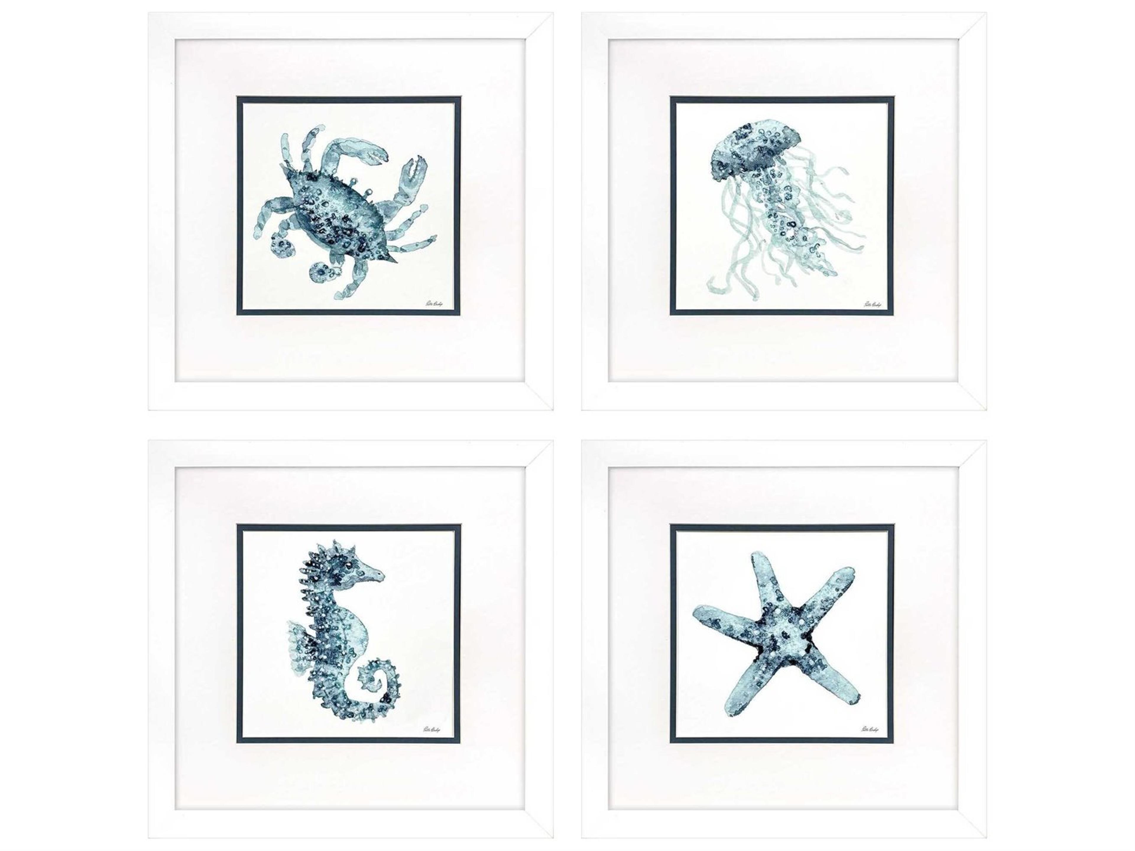 Paragon Animals Water Sea Creatures Wall Art Set of 4