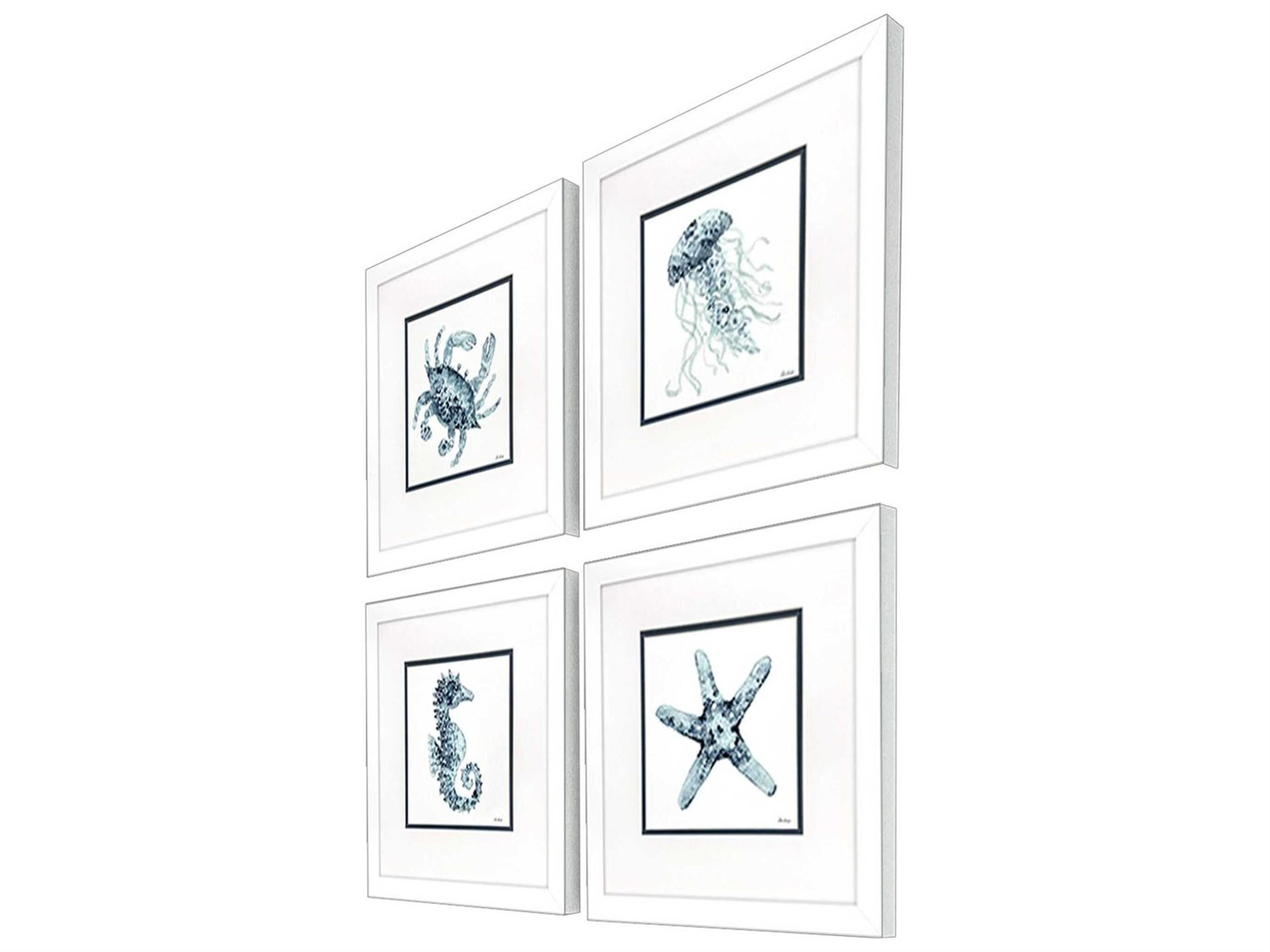 Paragon Animals Water Sea Creatures Wall Art Set of 4
