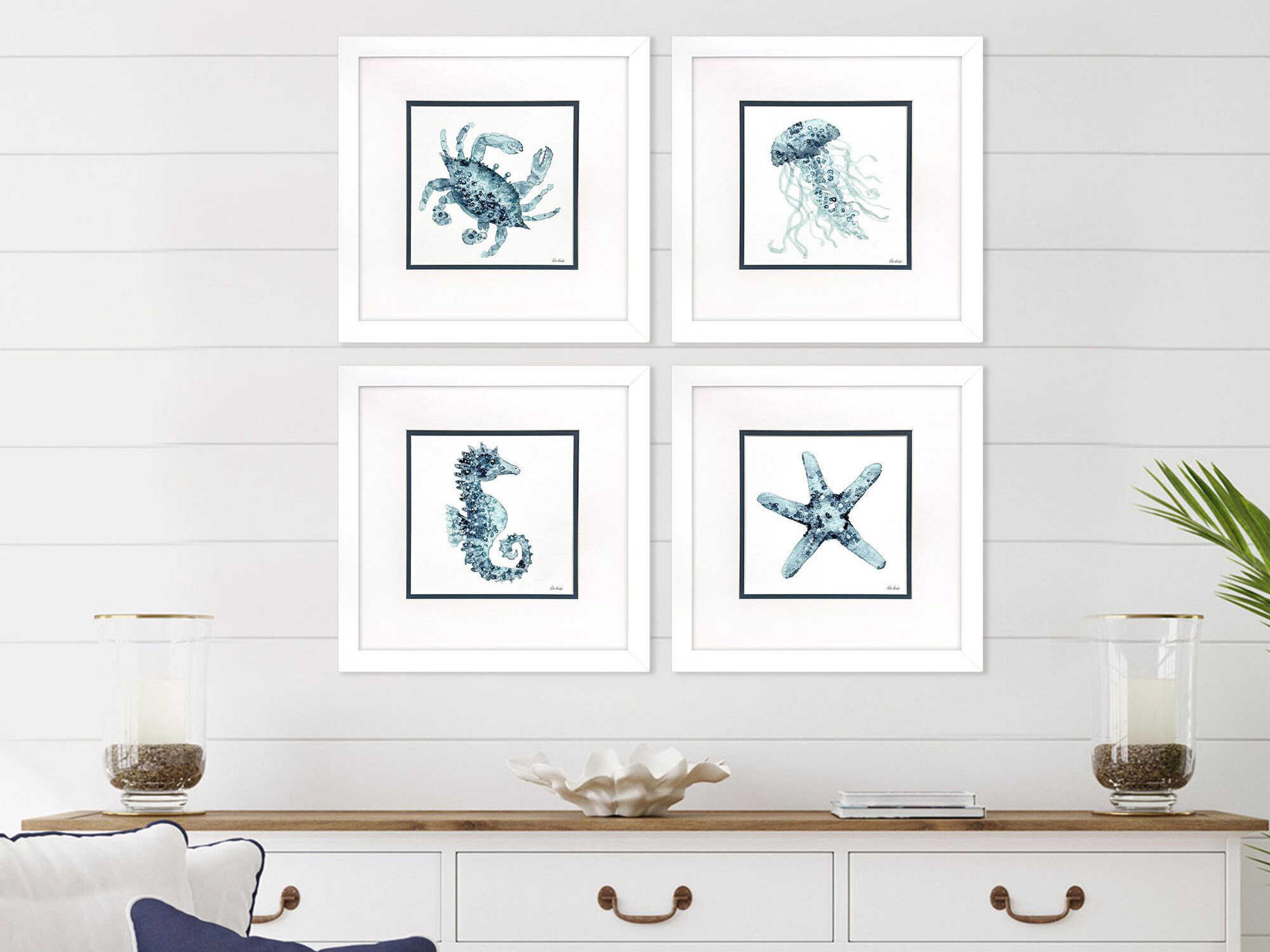 Paragon Animals Water Sea Creatures Wall Art Set of 4