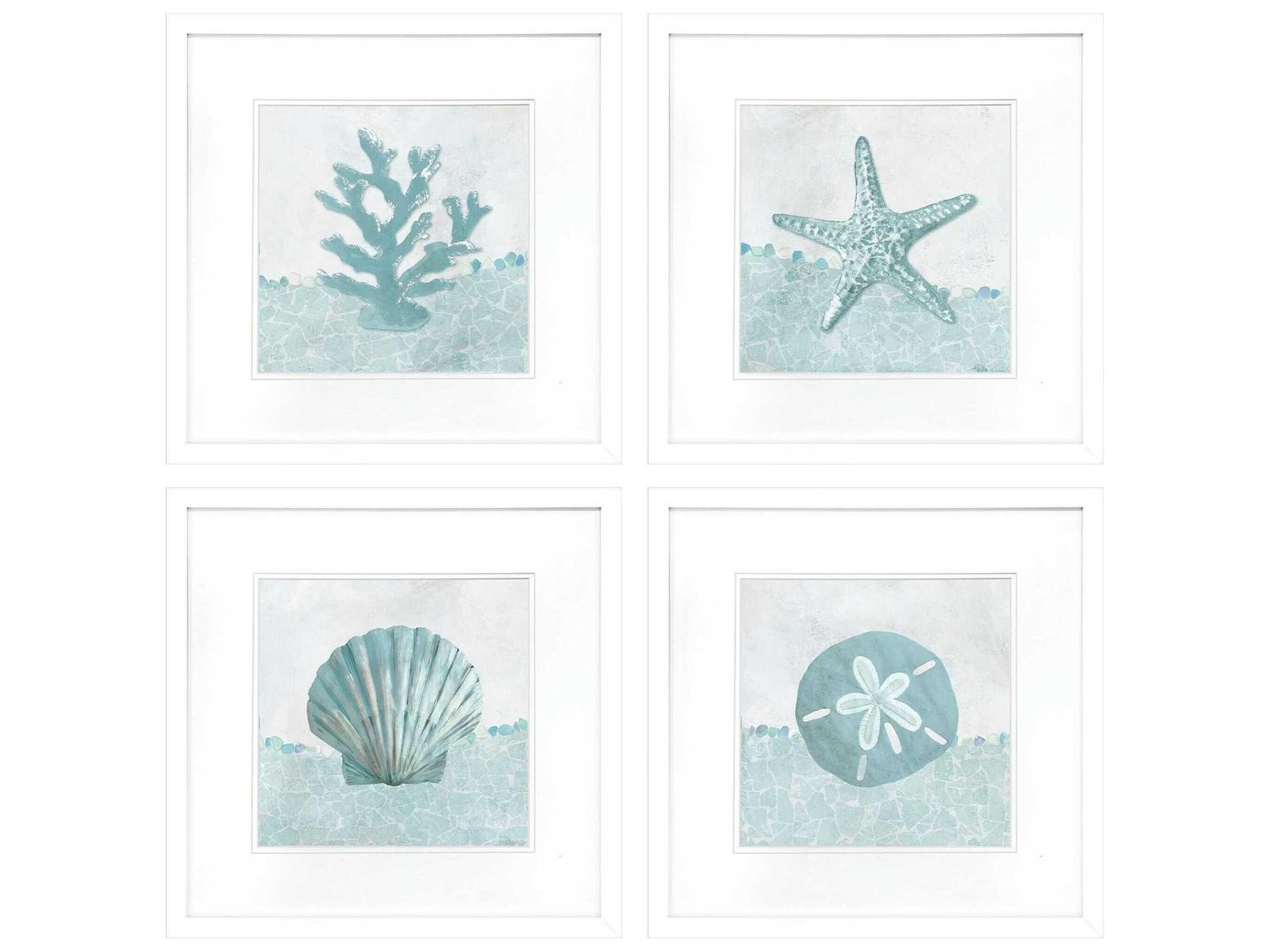 Paragon Animals Coastal Mosaic Wall Art Set of 4