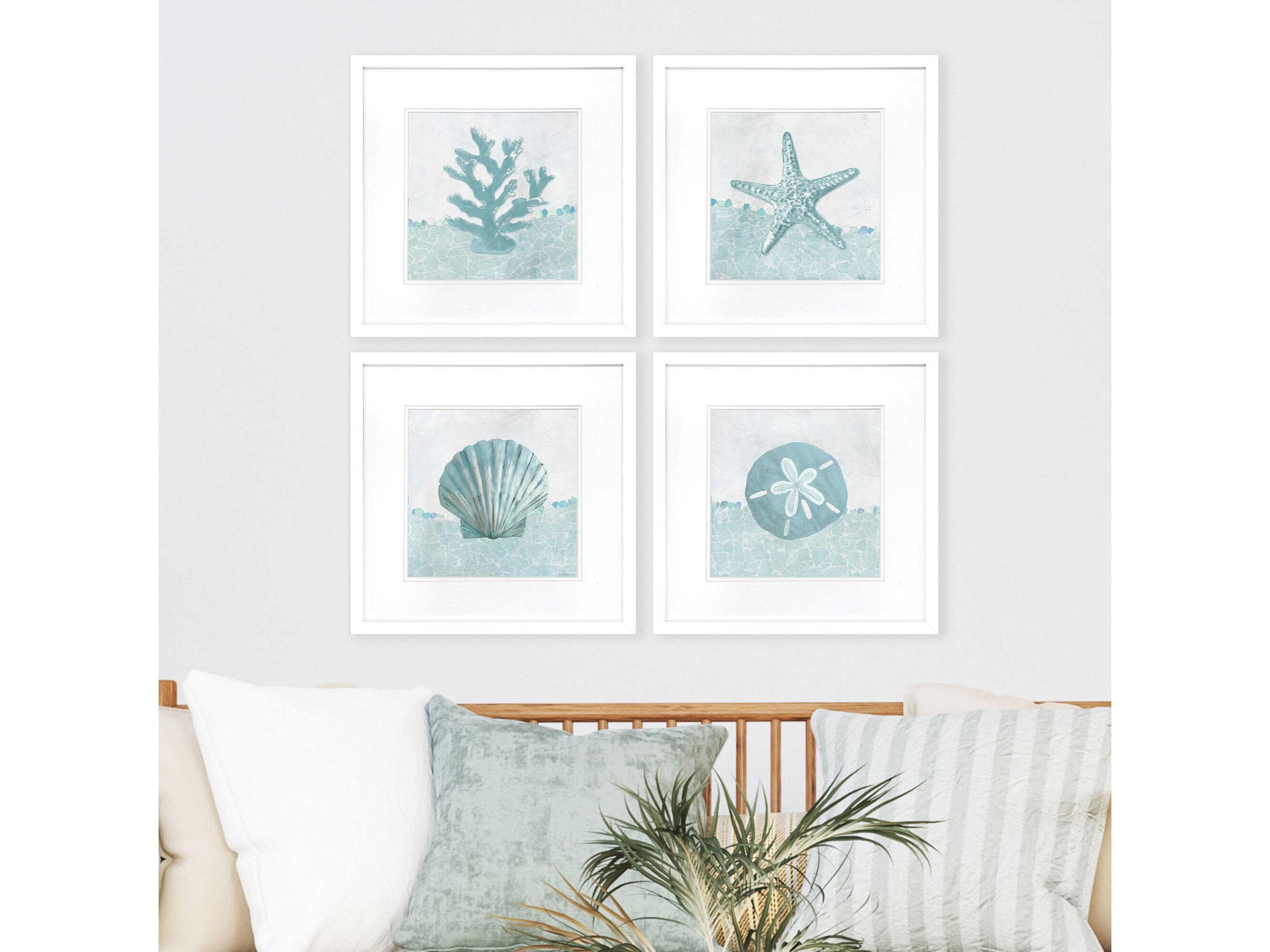 Paragon Animals Coastal Mosaic Wall Art Set of 4