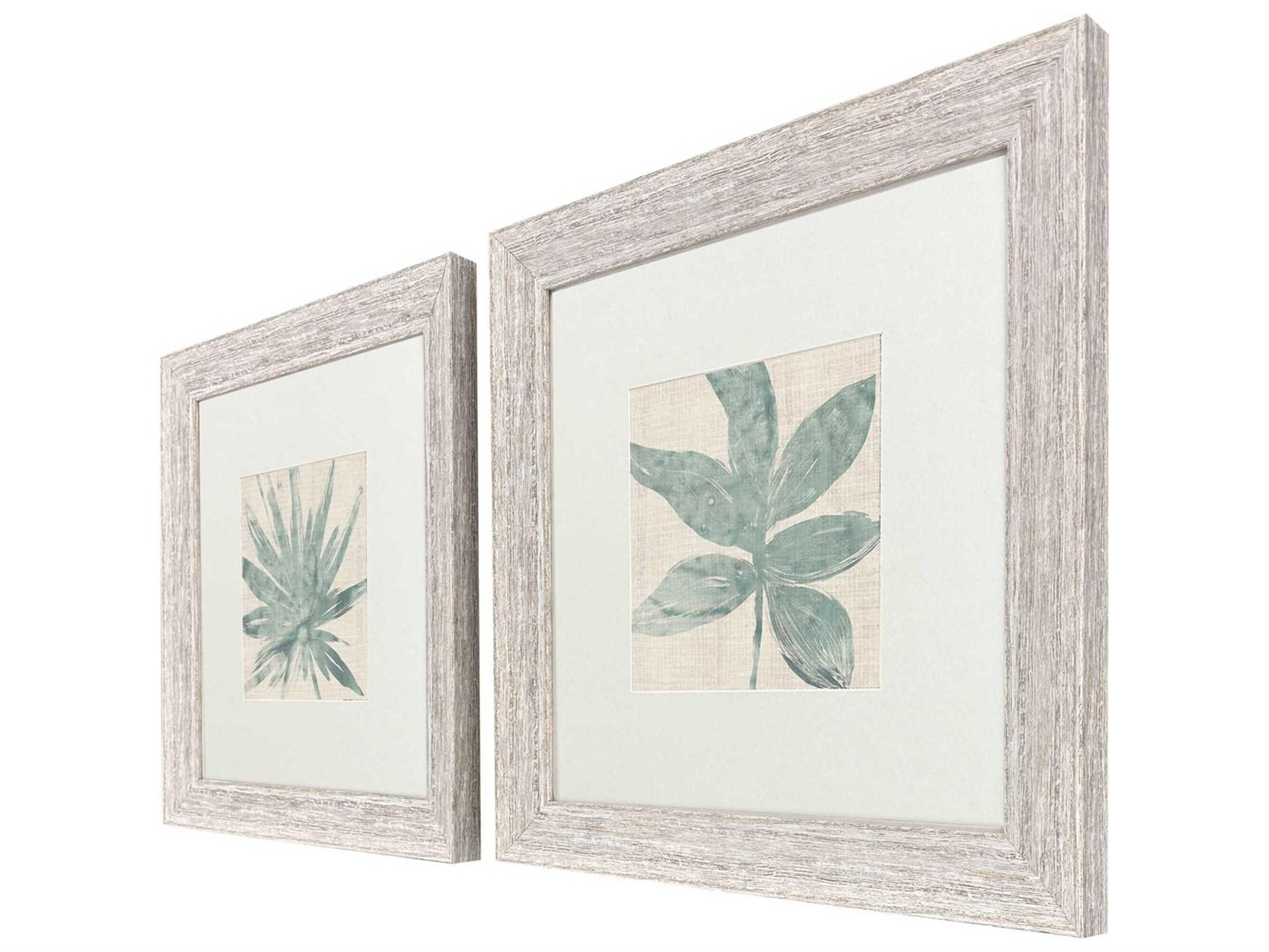 Paragon Florals Burlap Ocean Palm-II Wall Art Set of 2