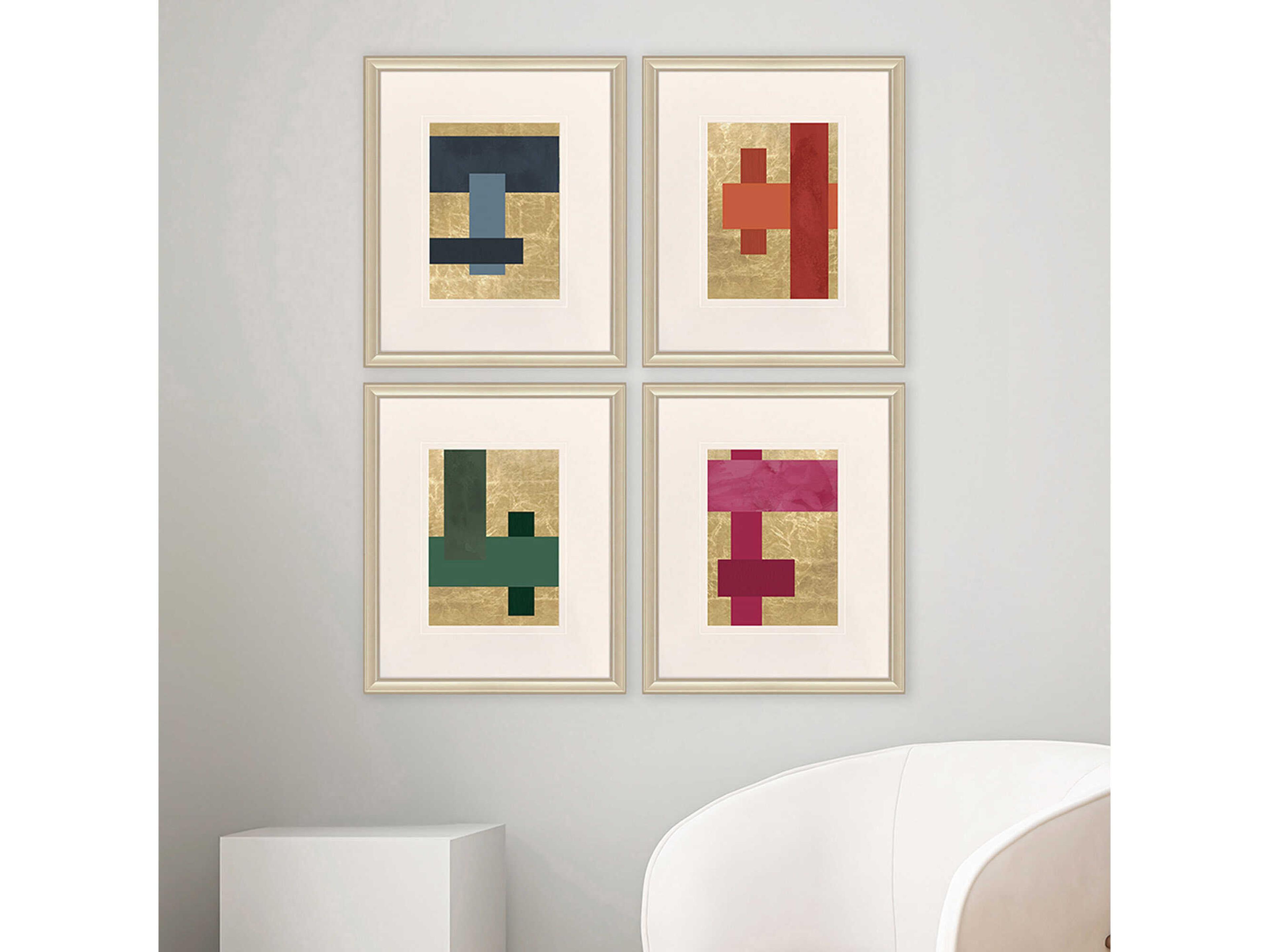 Paragon Geometrics Mini Colorblocks Wall Art Set of 4