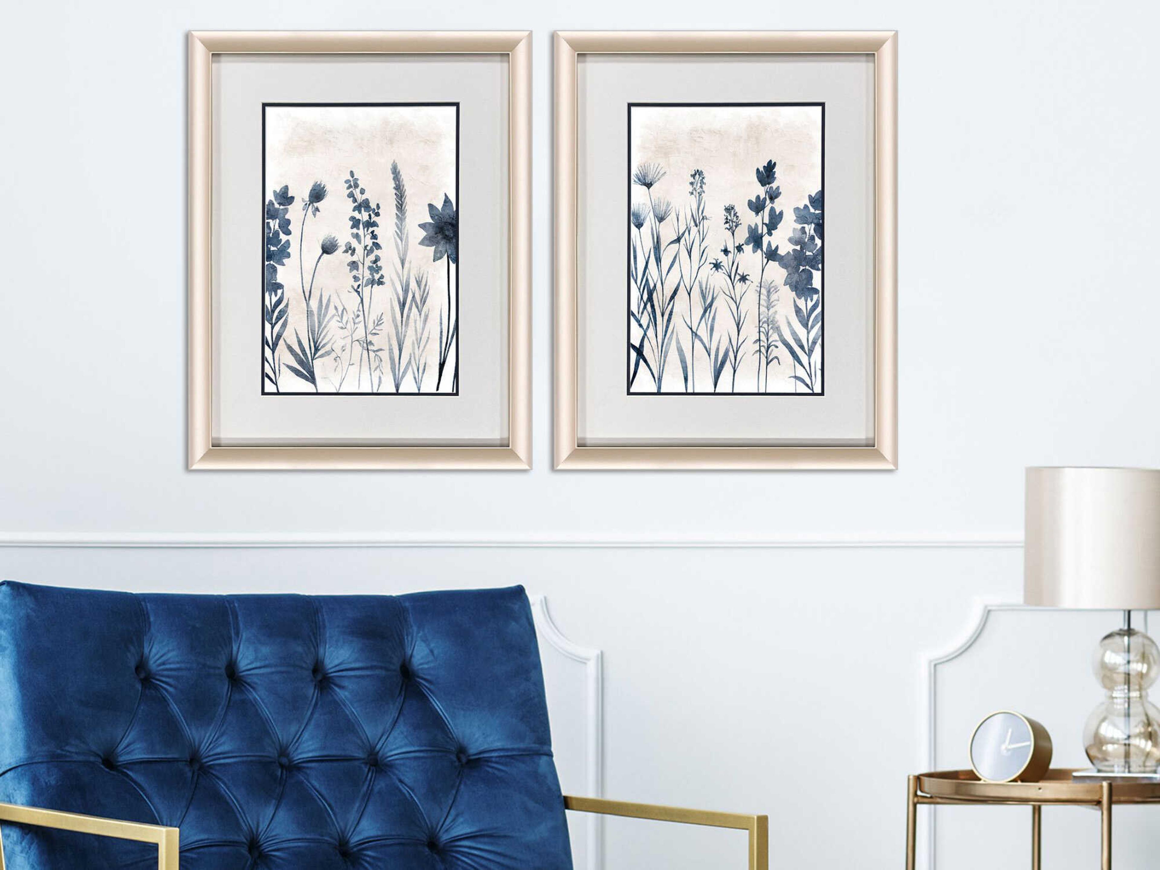 Paragon Florals Blue Dye Wall Art Set of 2
