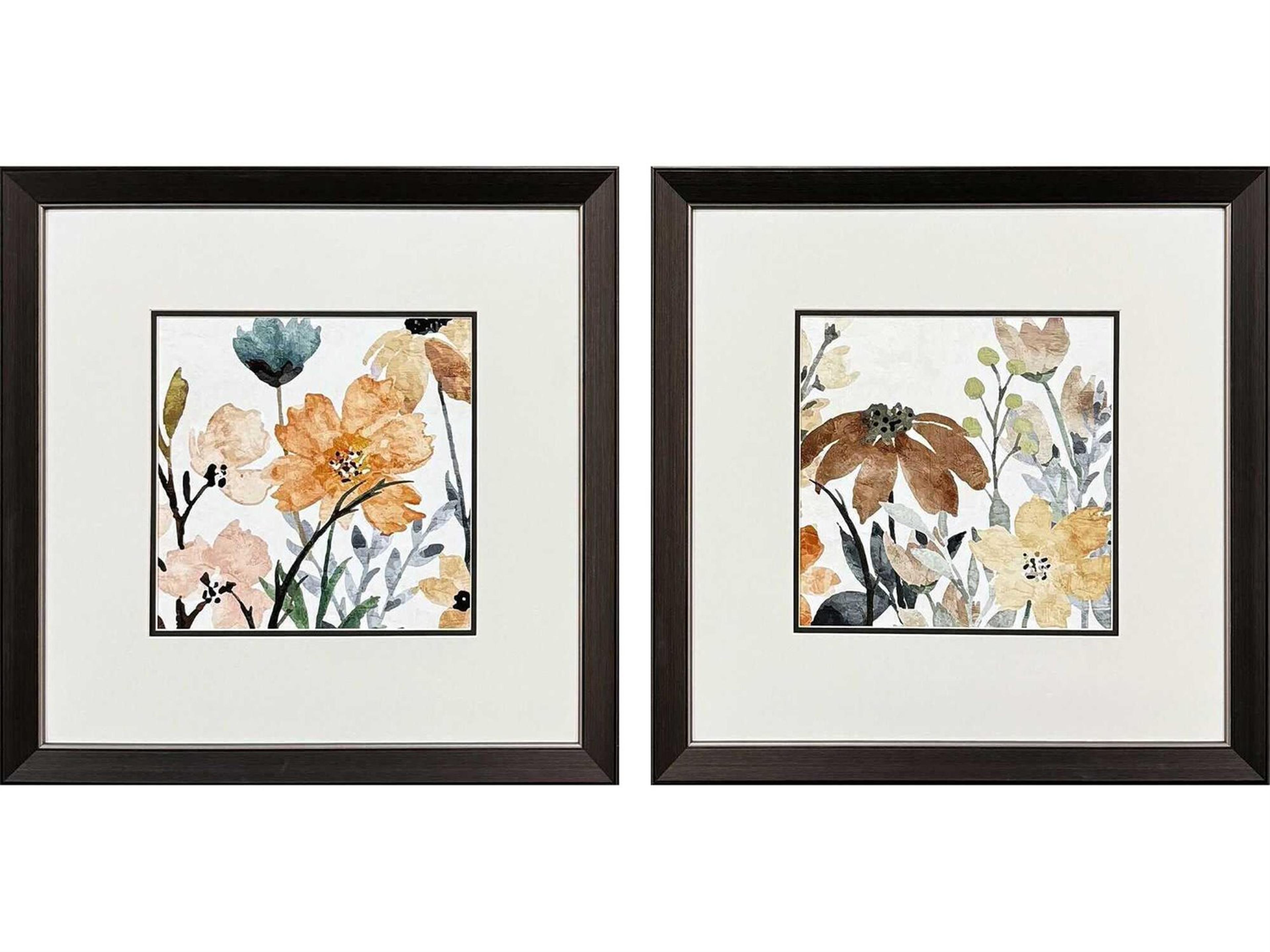 Florals Wildflower Square Wall Art Set of 2