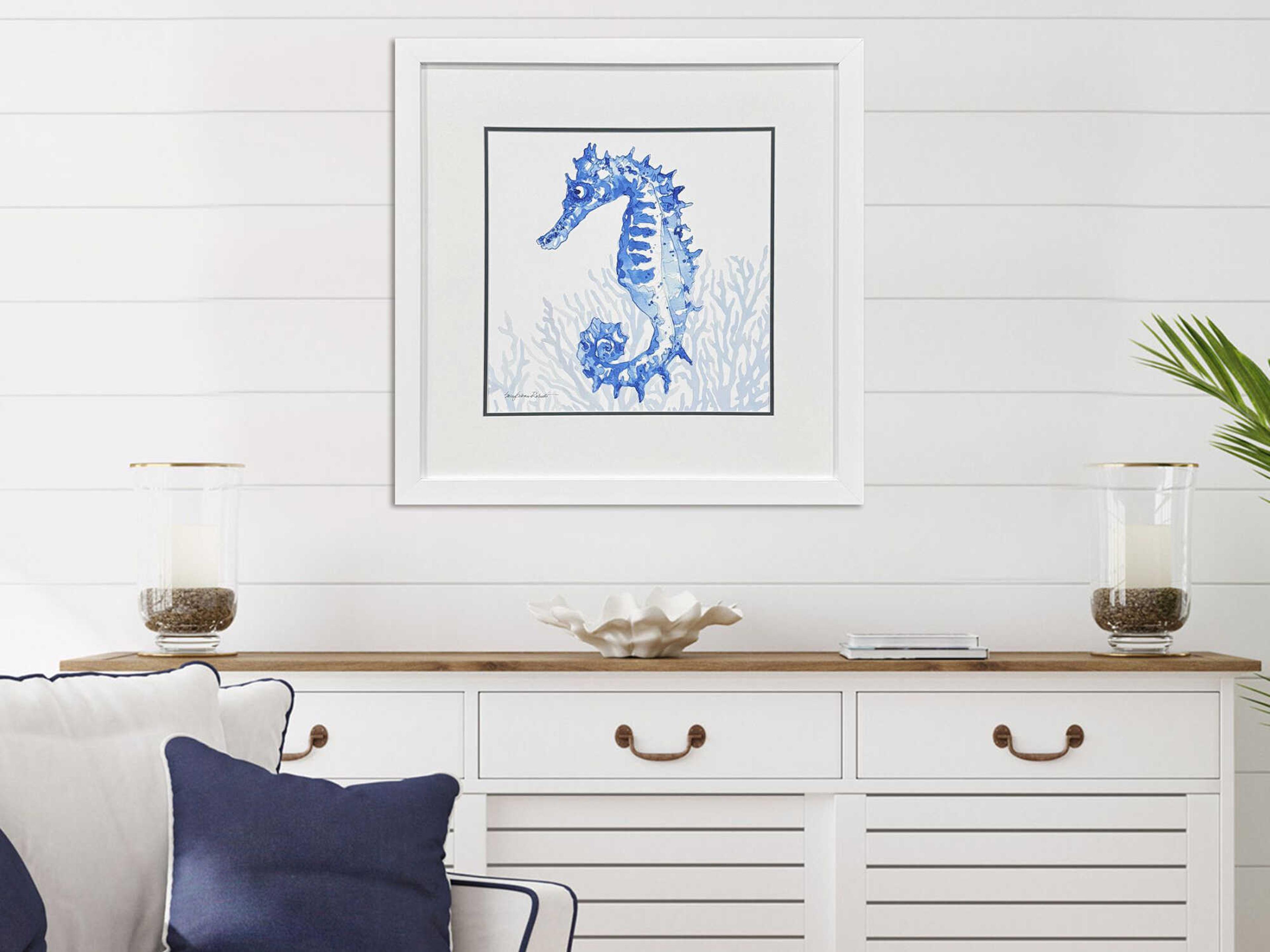 Paragon Animals Indigo Ocean Seahorse Wall Art