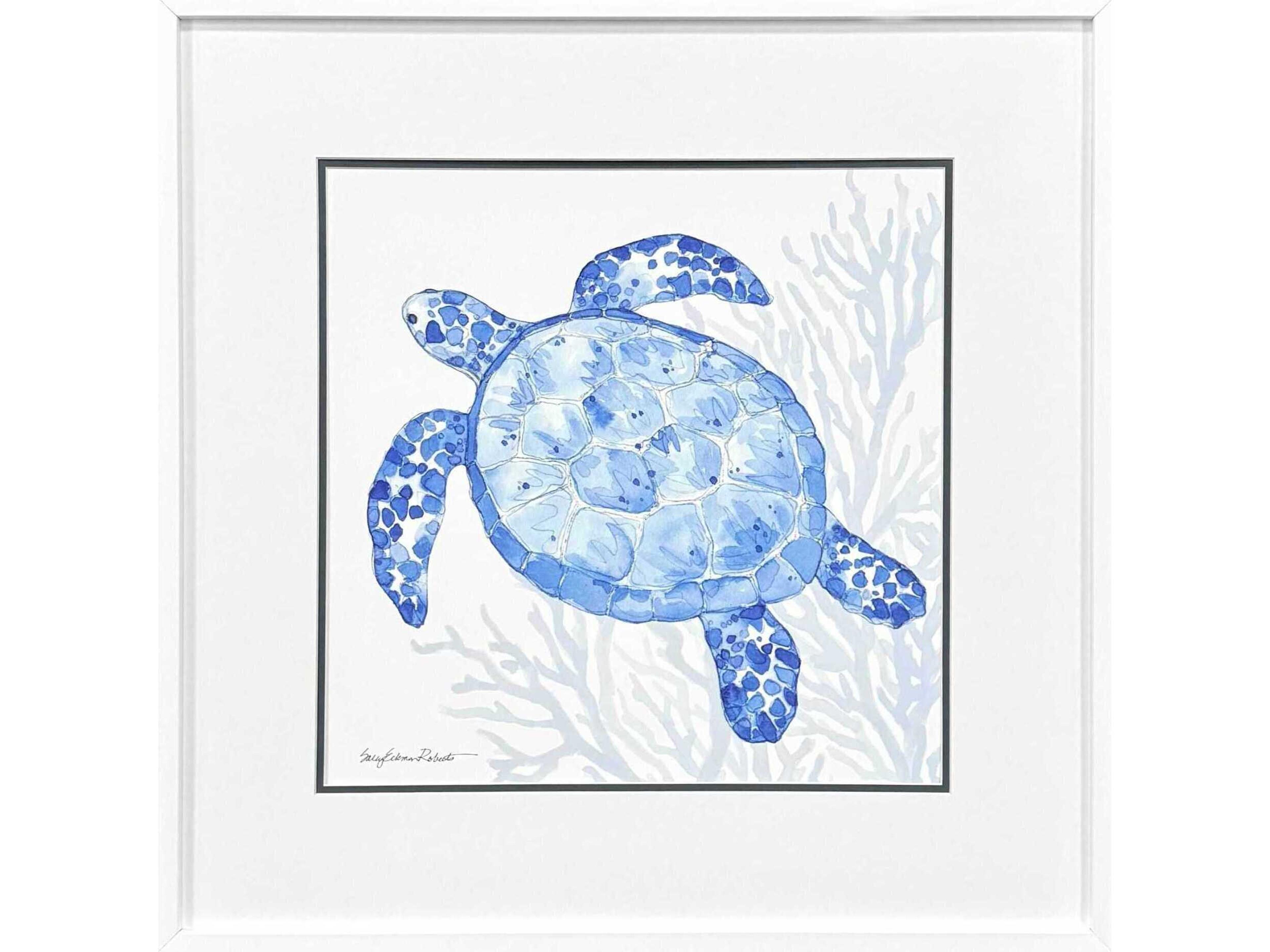 Animals Indigo Ocean Turtle Wall Art