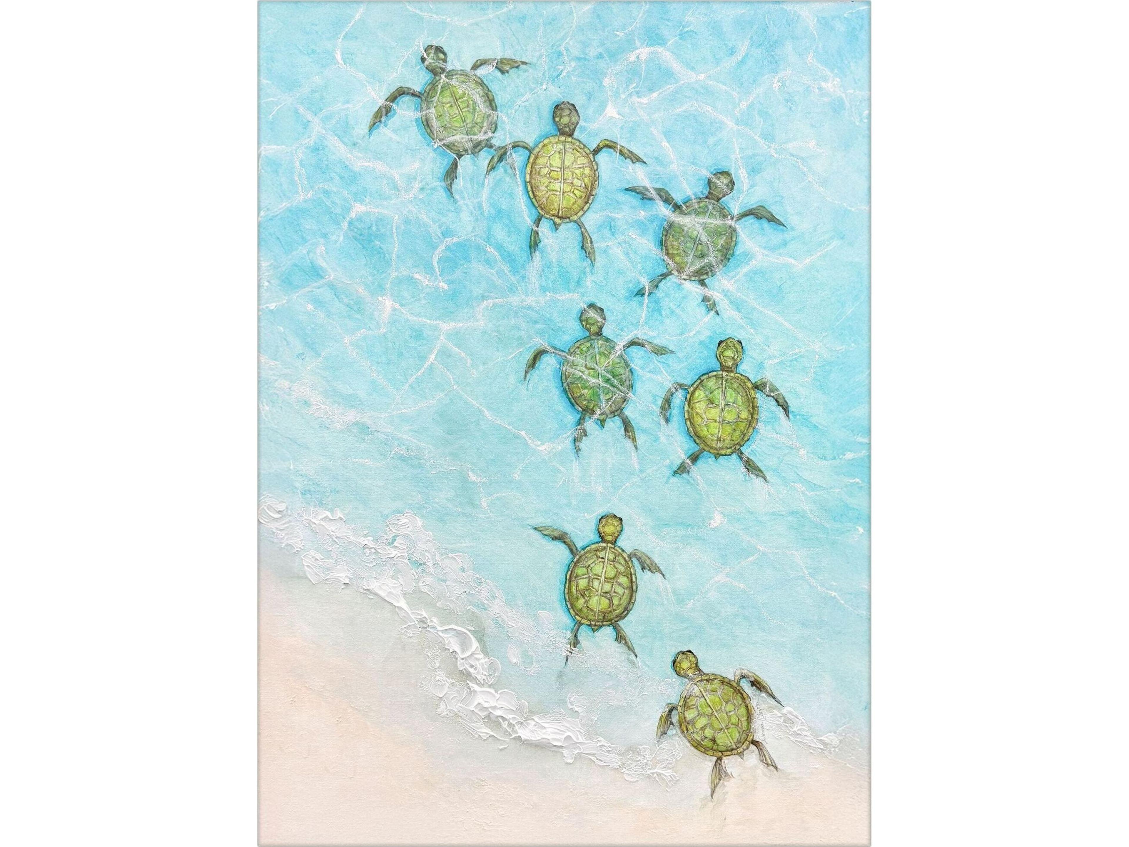 Swimming Turtles II Canvas Wall Art