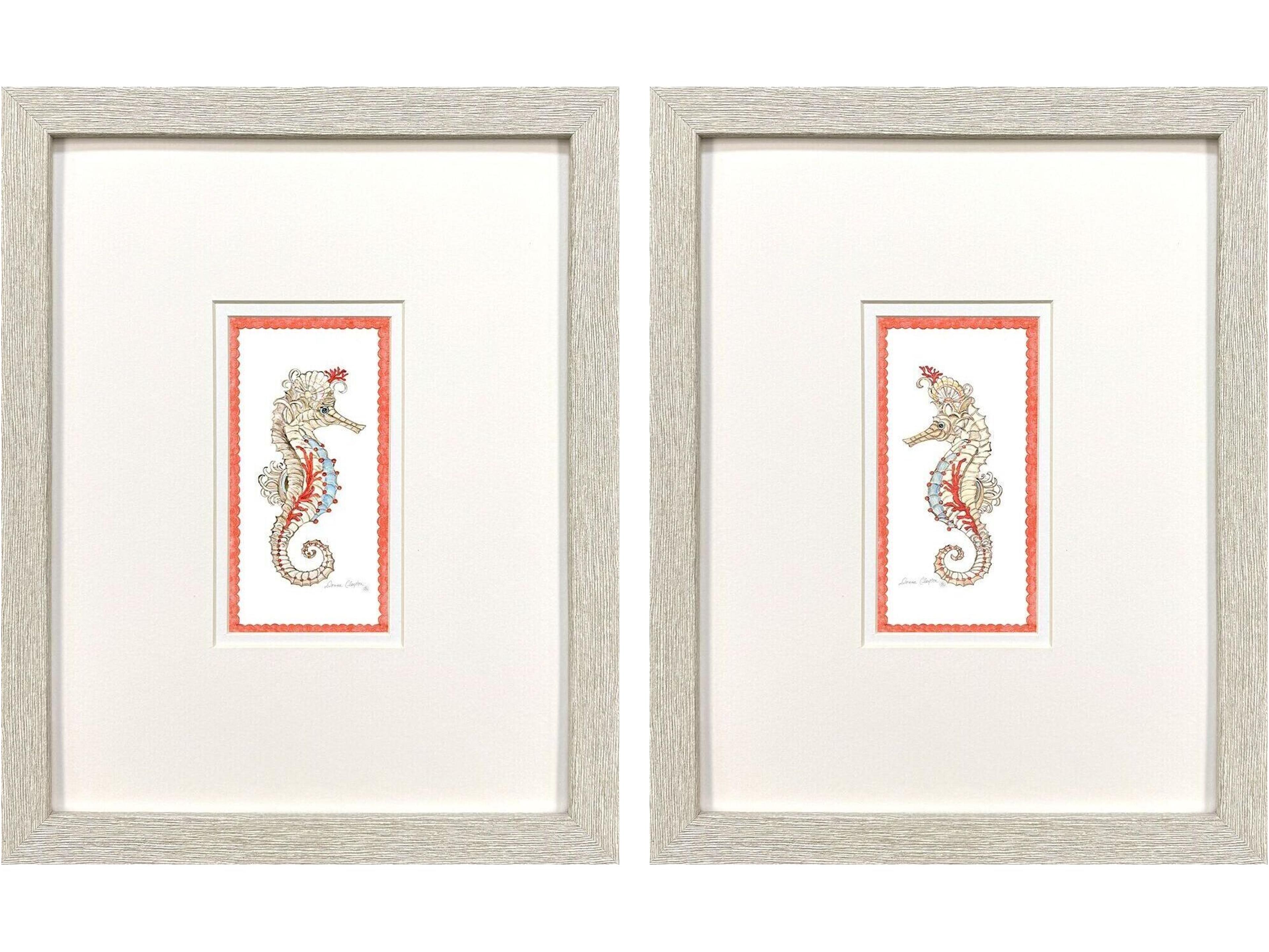 Paragon Dreamy Seahorse Framed Art - Set of 2
