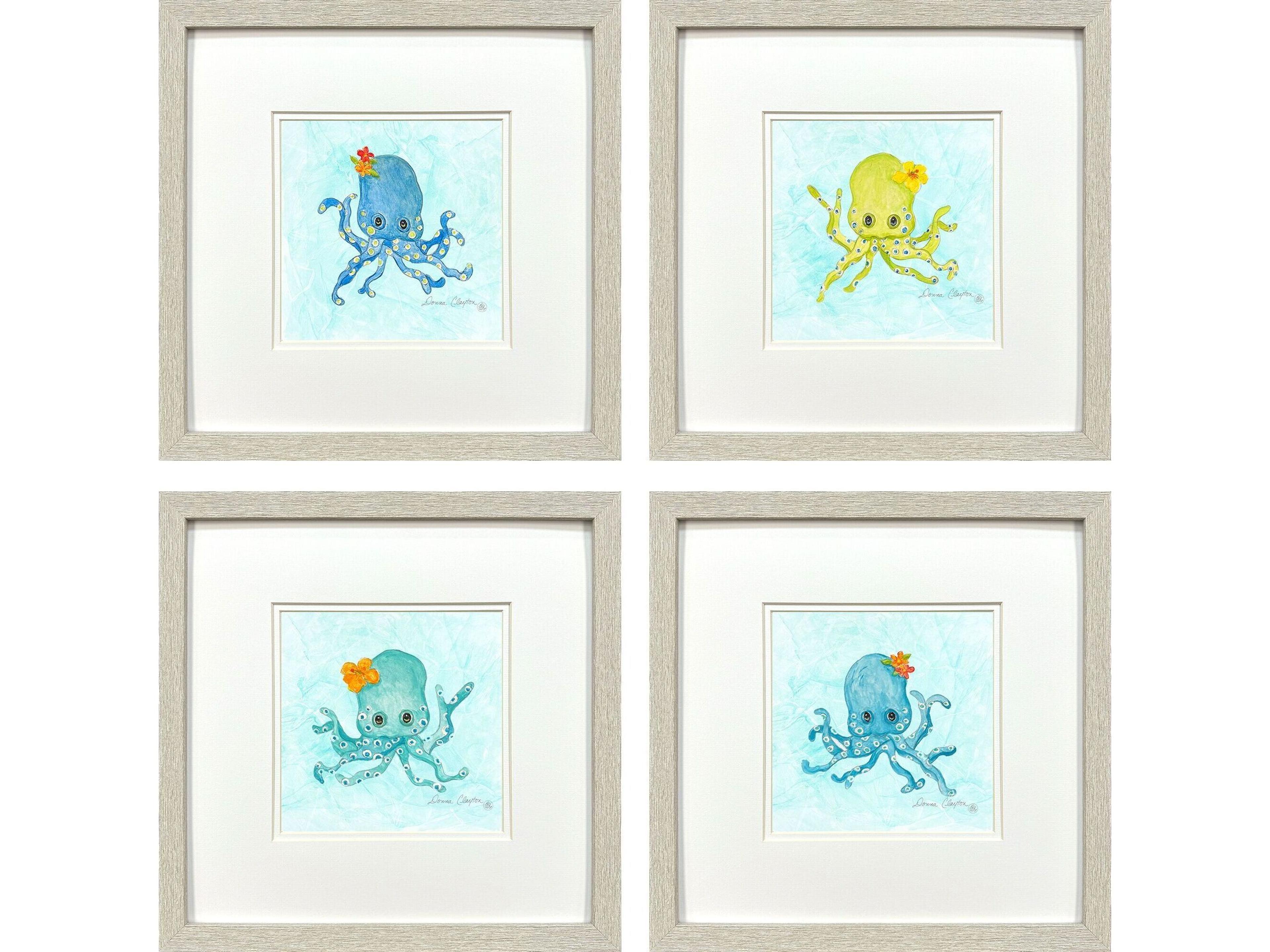 Paragon Baby Octopus Framed Art - Set of 4
