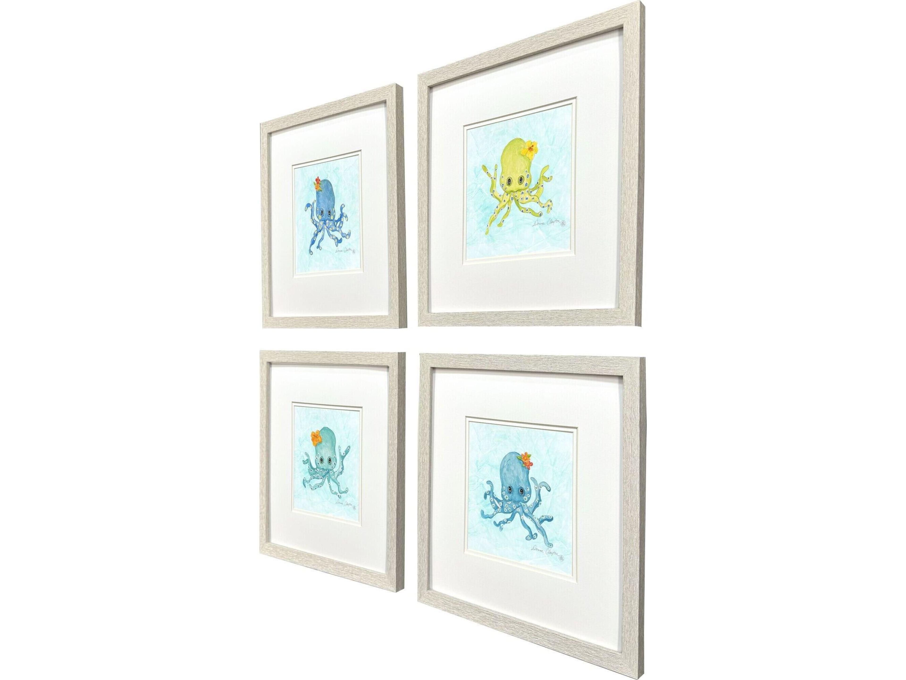 Paragon Baby Octopus Framed Art - Set of 4