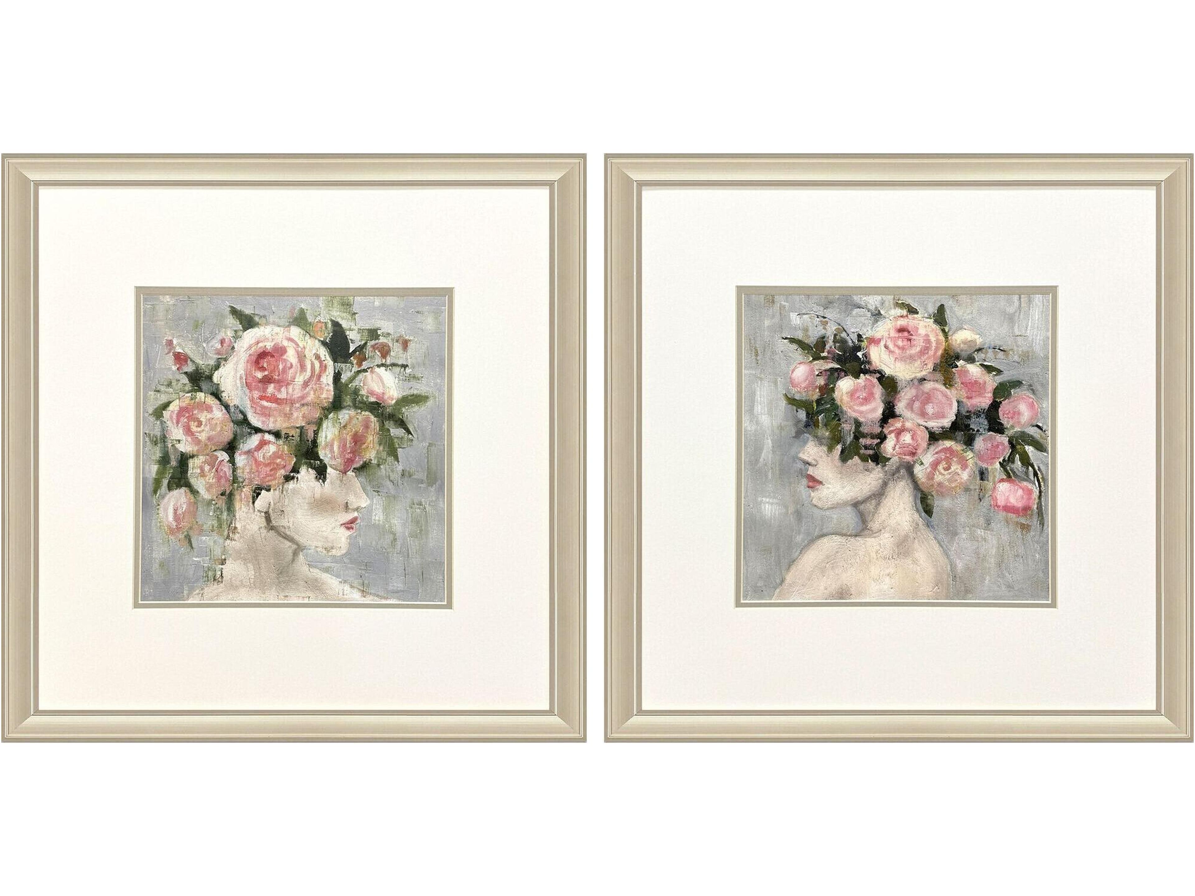 Paragon Rose Girl Framed Art - Set of 2
