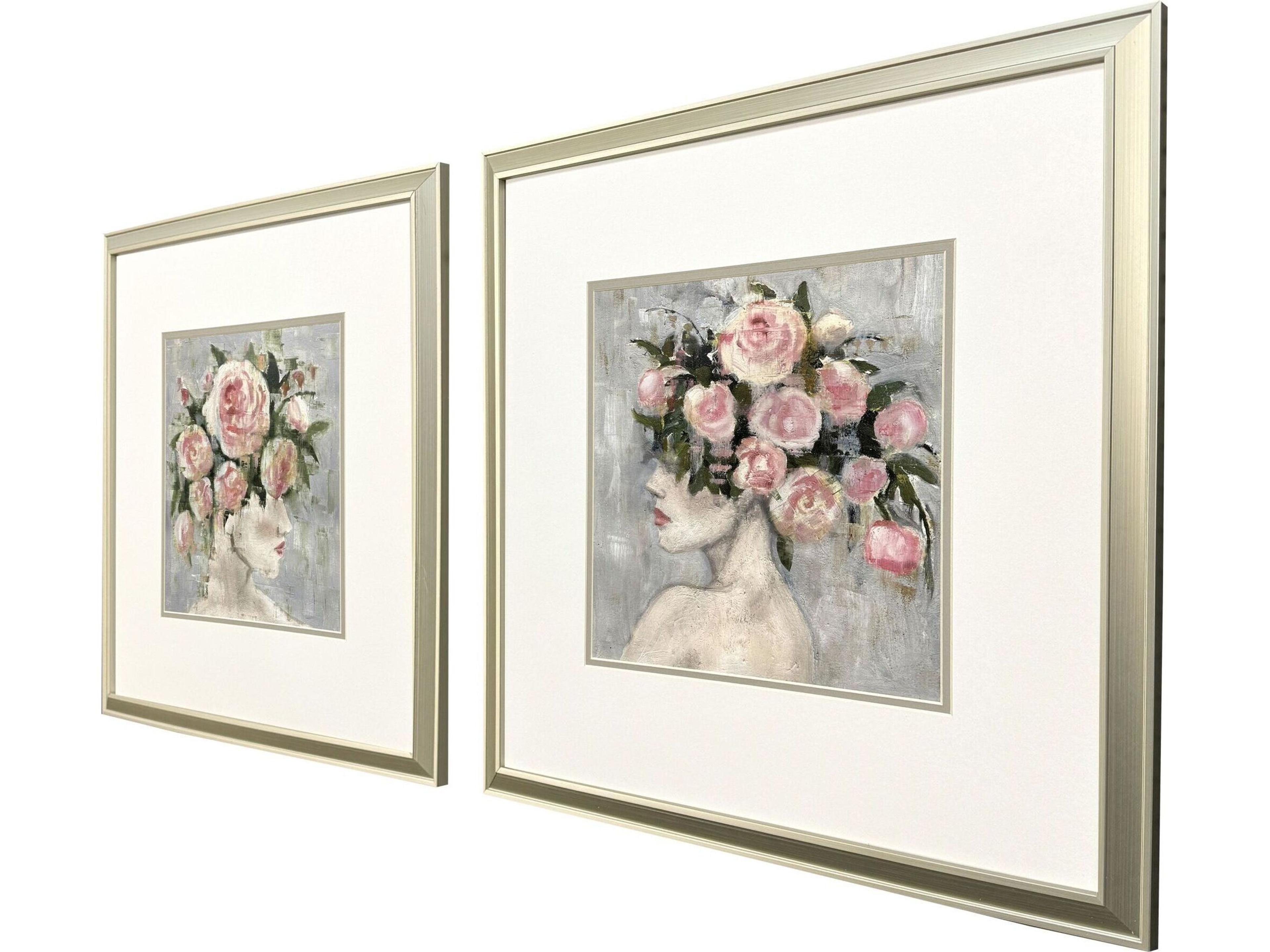 Paragon Rose Girl Framed Art - Set of 2
