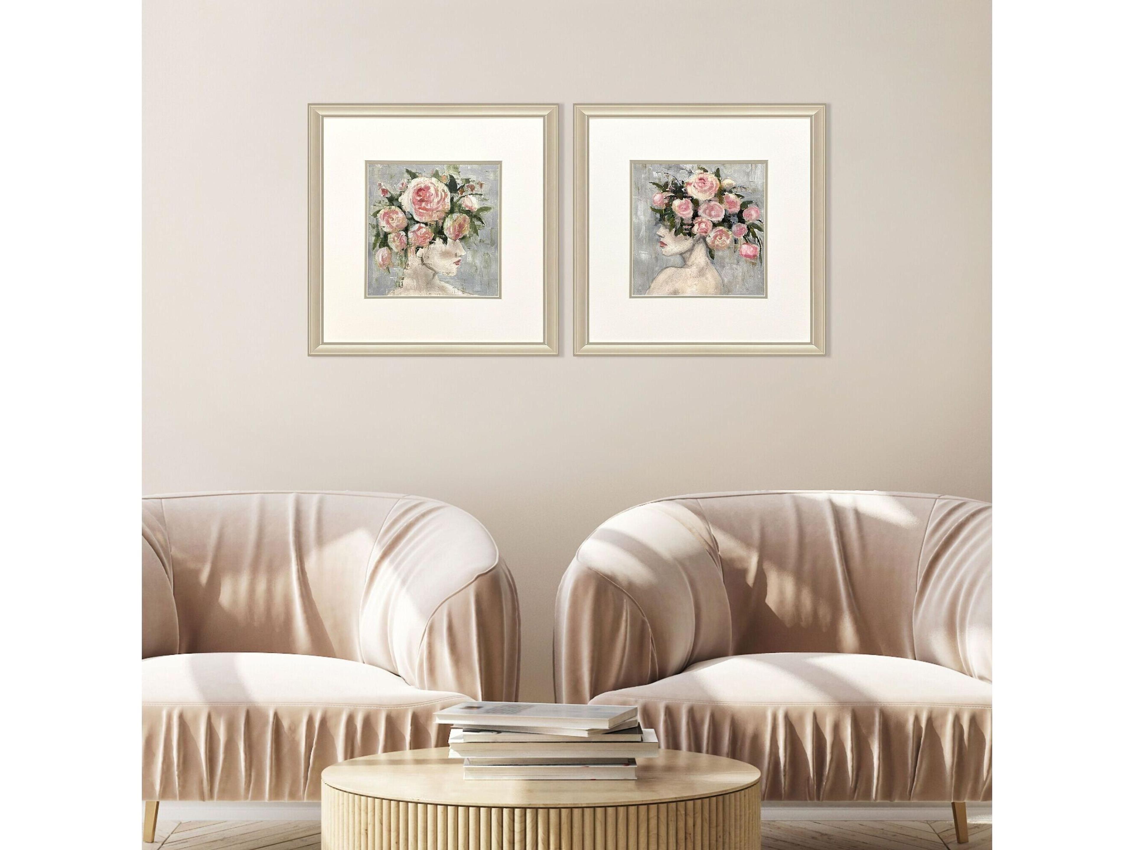 Paragon Rose Girl Framed Art - Set of 2