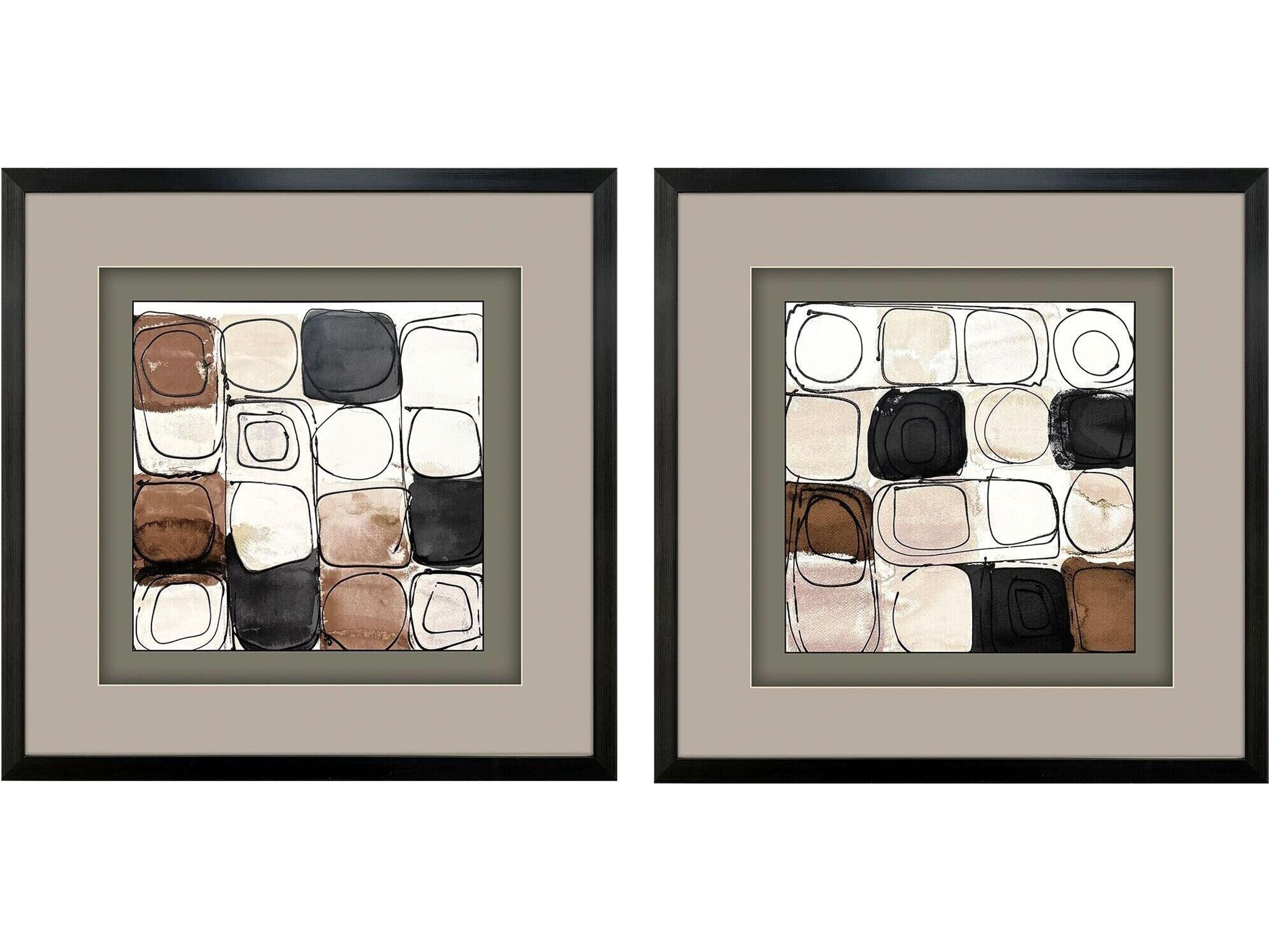 Circular Square Framed Art - Set of 2